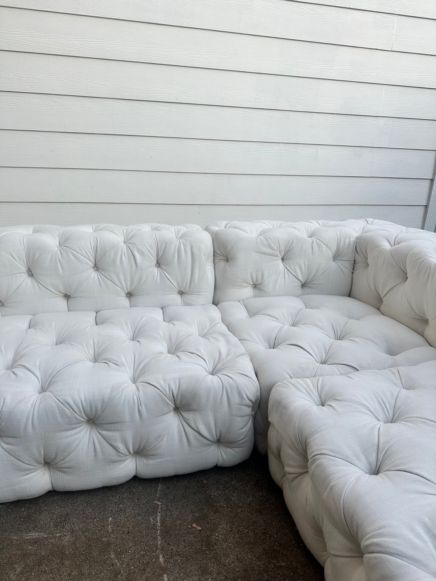RH Soho Tufted Modular White Sectional