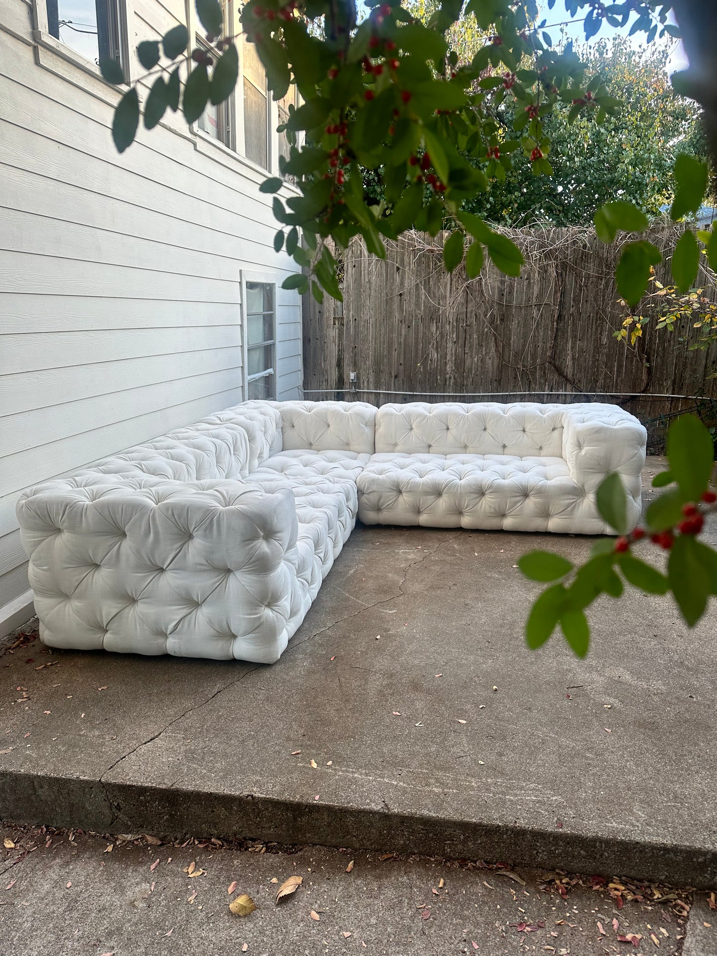 RH Soho Tufted Modular White Sectional