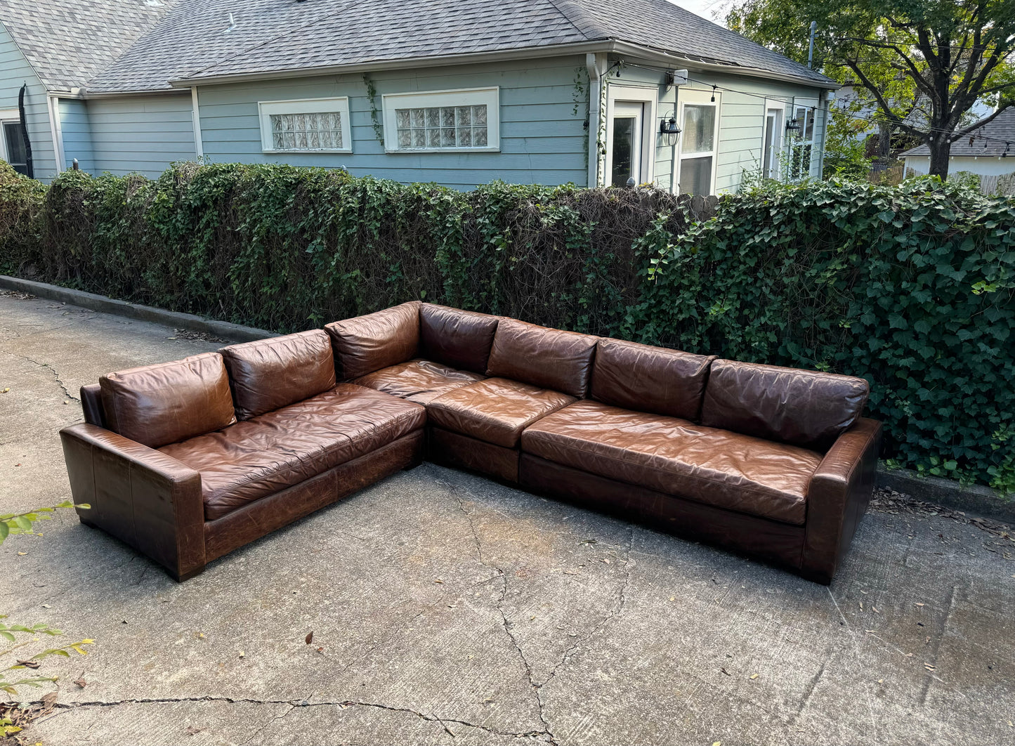 RH Maxwell Modular Leather L-Sectional