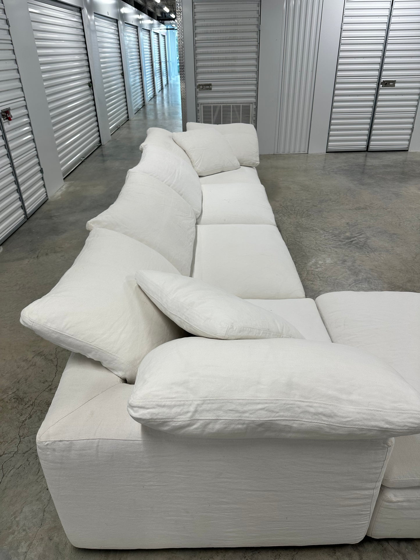 RH Five Piece Cloud Modular Sectional White Authentic with Cloud C Side Table