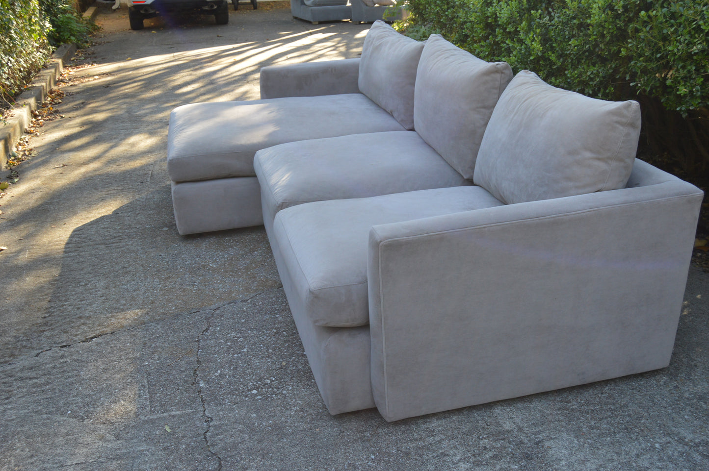 C&B Lounge Deep 2-piece Sectional Gray Microfiber