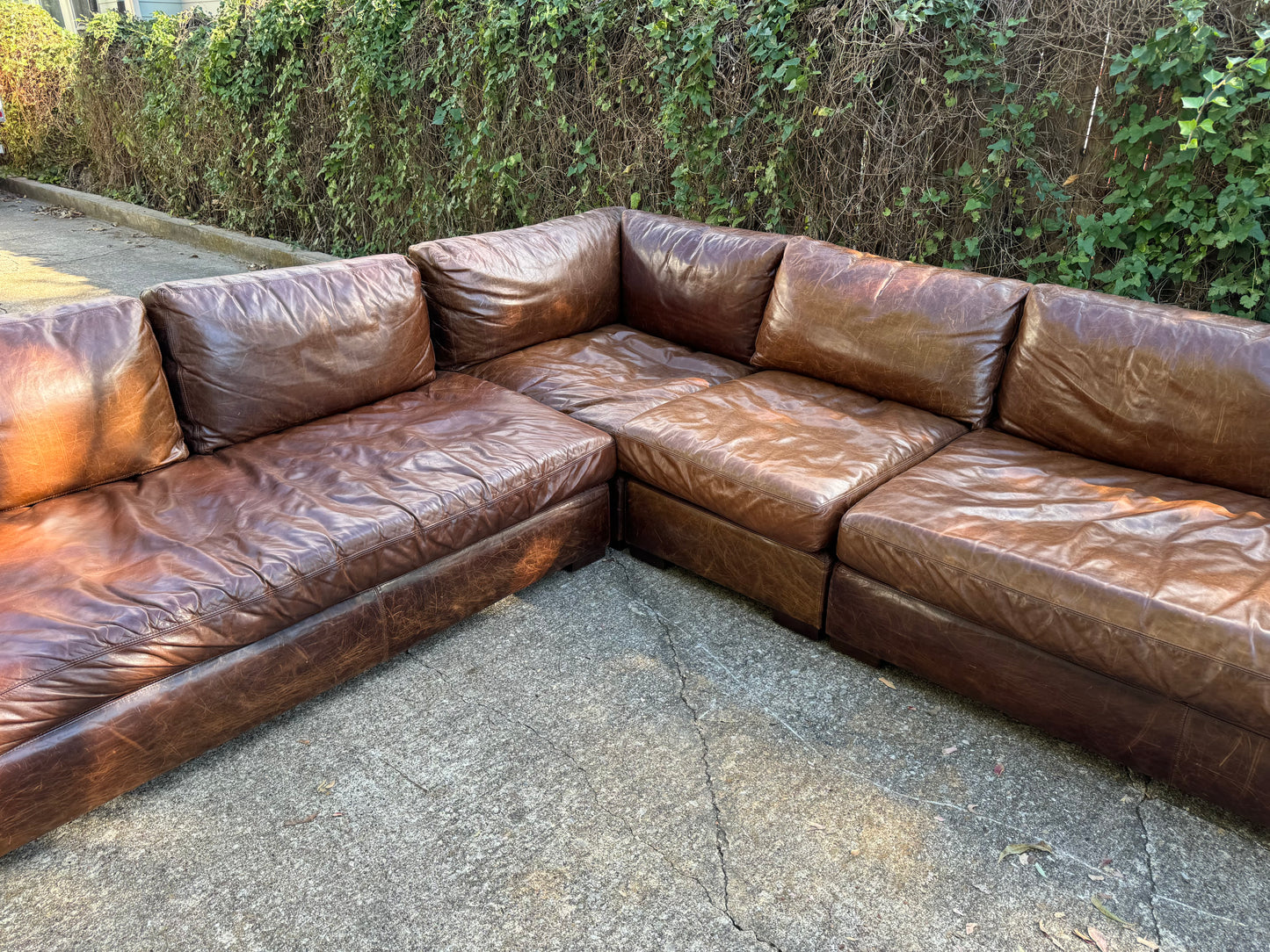 RH Maxwell Modular Leather L-Sectional