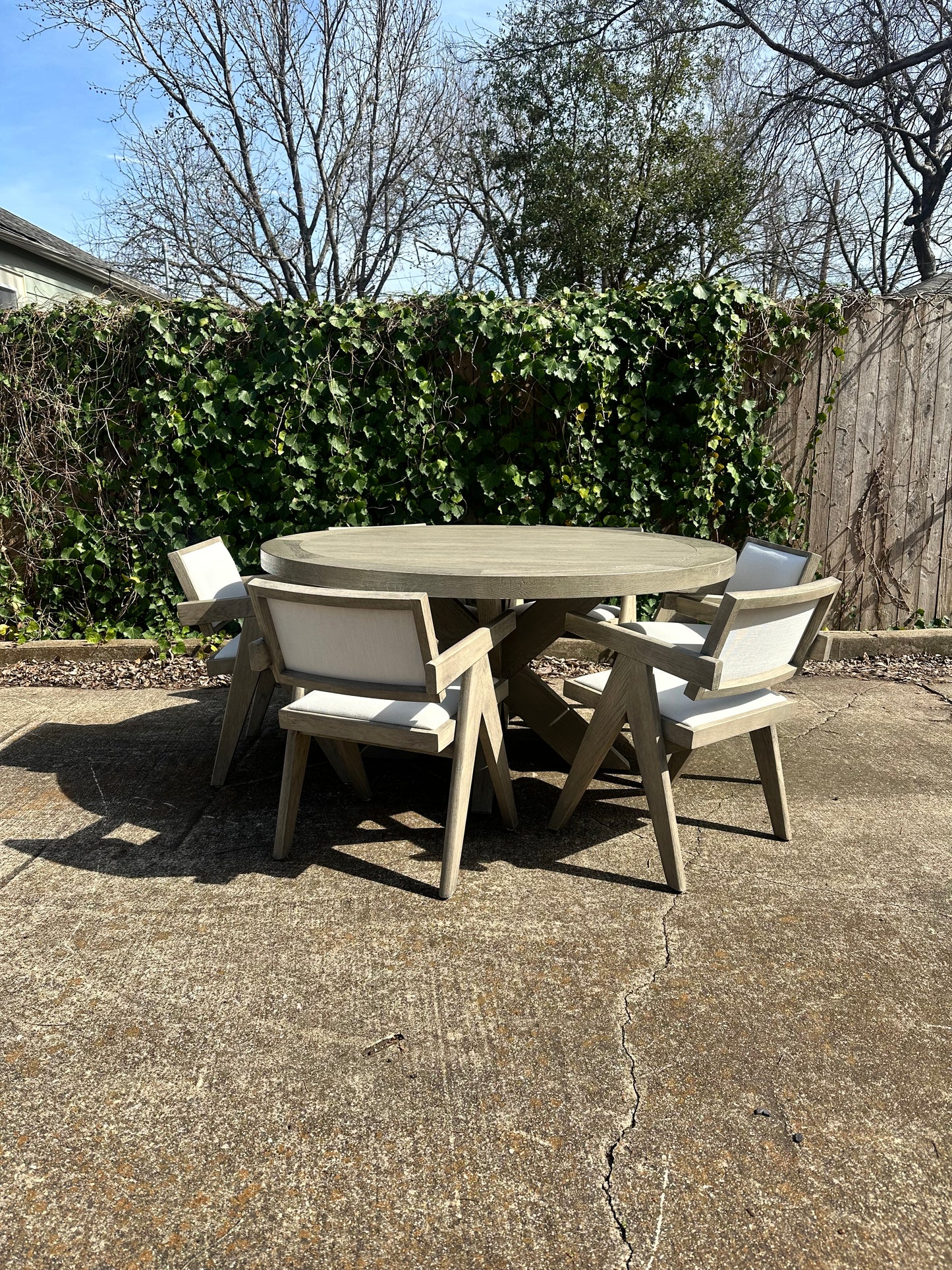 RH Dining Set with Six Jakob Dining Chairs & French 60” Round Dining Table