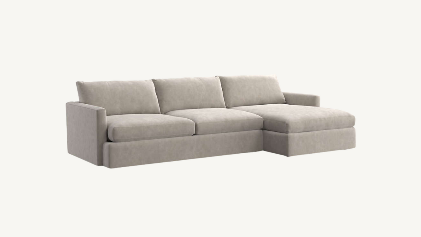 C&B Lounge Deep 2-piece Sectional Gray Microfiber