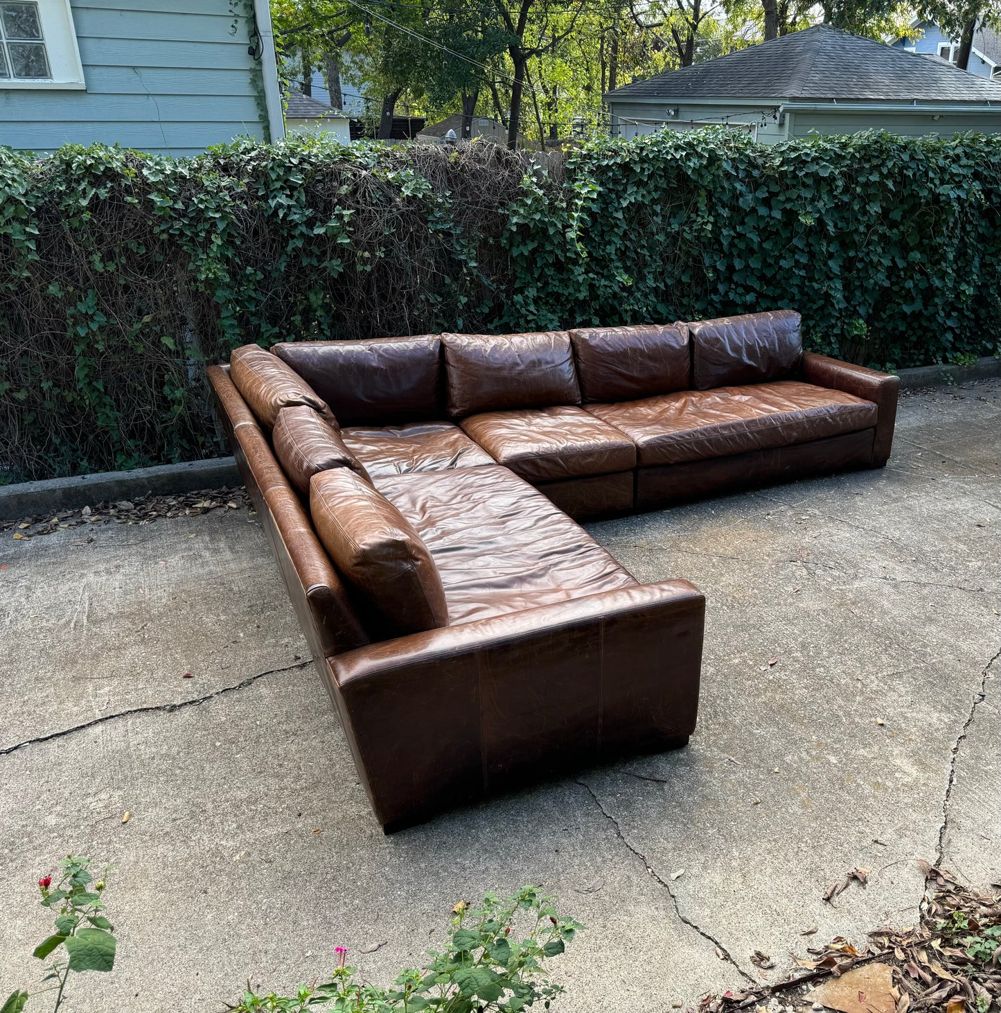 RH Maxwell Modular Leather L-Sectional