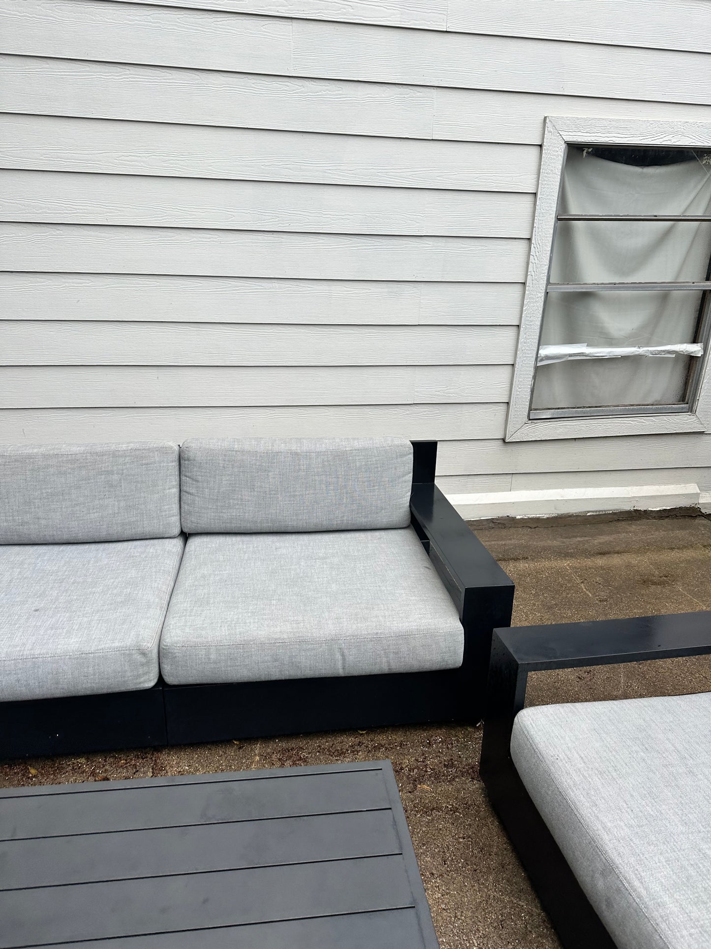 RH Marbella Outdoor Set Two Swivel Chairs with Modular Sofa Loveseat Aluminum