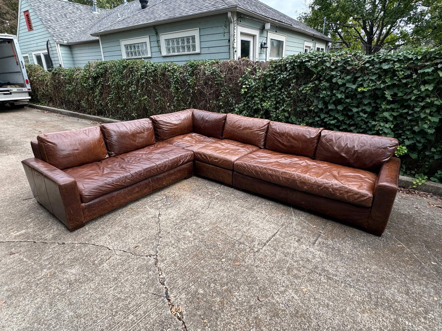 RH Maxwell Modular Leather L-Sectional