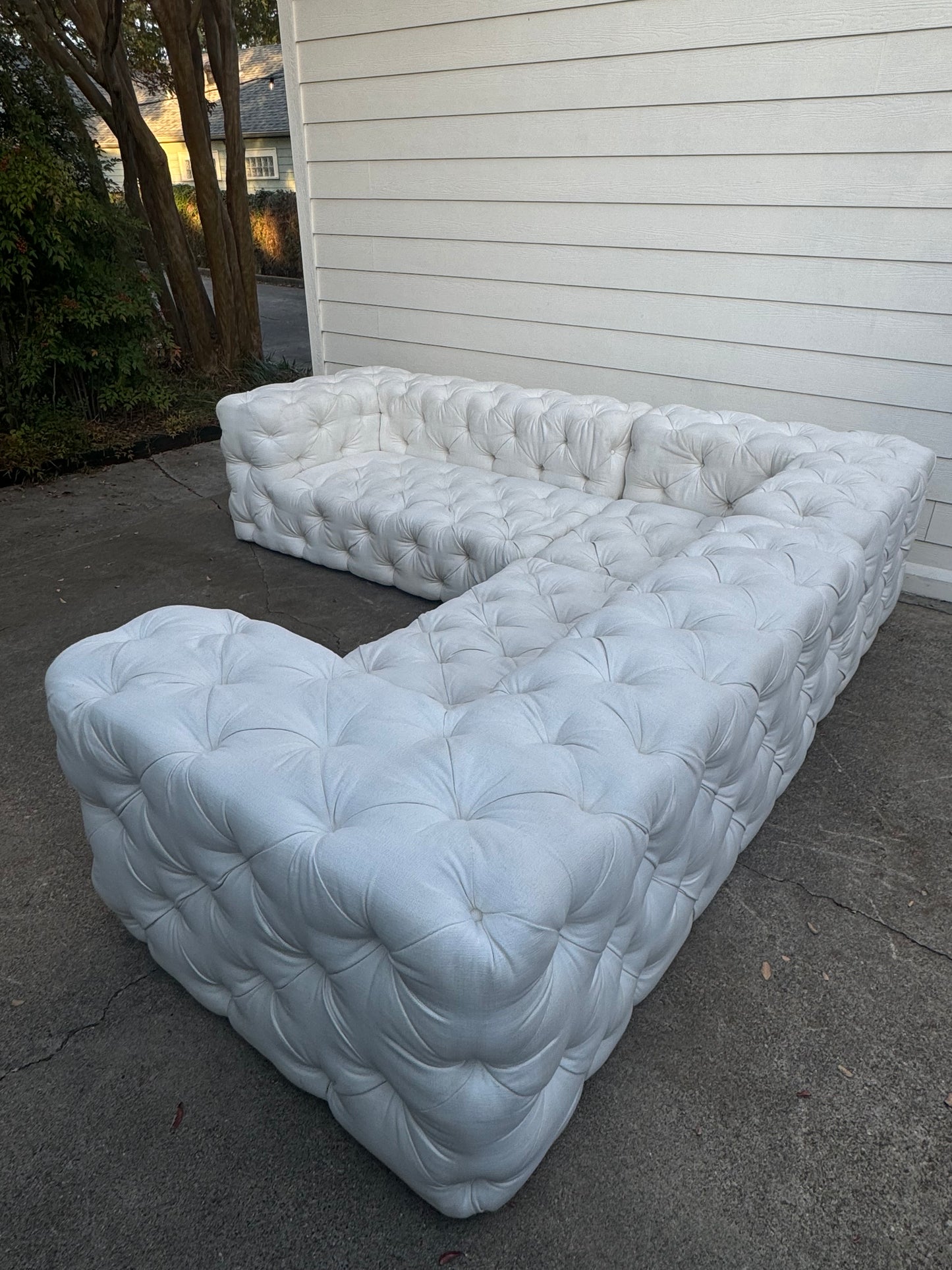RH Soho Tufted Modular White Sectional