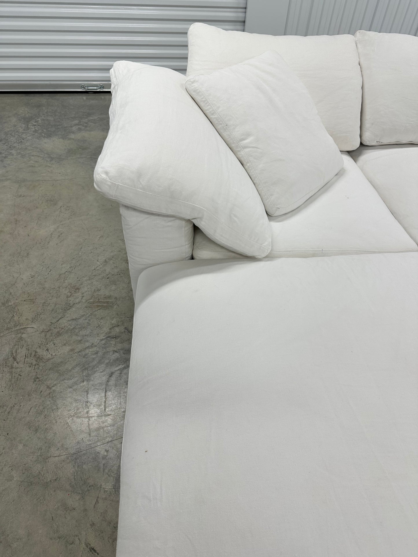 RH Five Piece Cloud Modular Sectional White Authentic with Cloud C Side Table