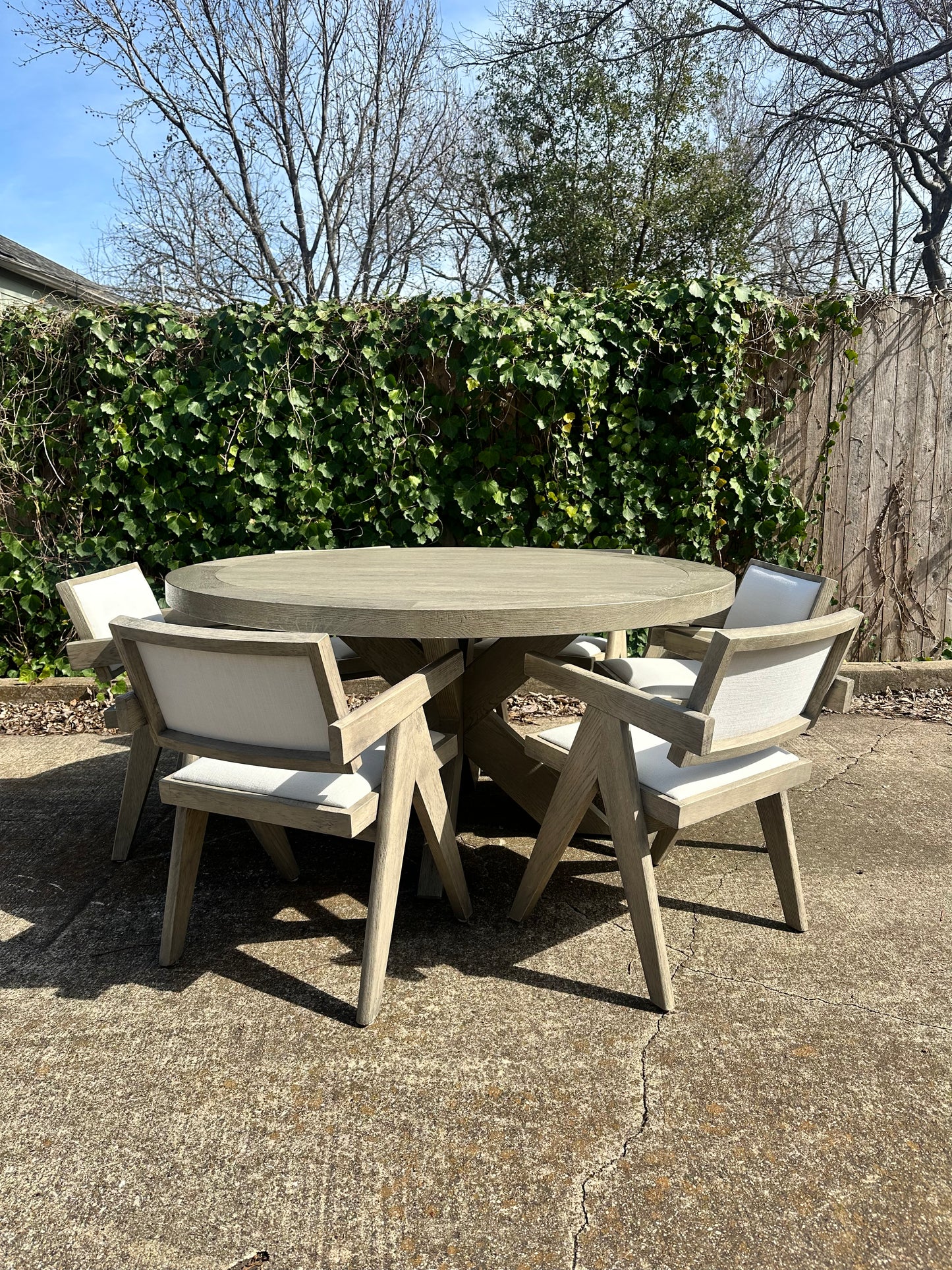 RH Dining Set with Six Jakob Dining Chairs & French 60” Round Dining Table