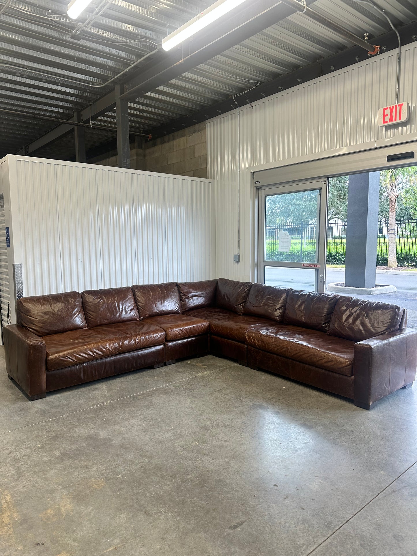 RH 10' Maxwell Leather Sectional