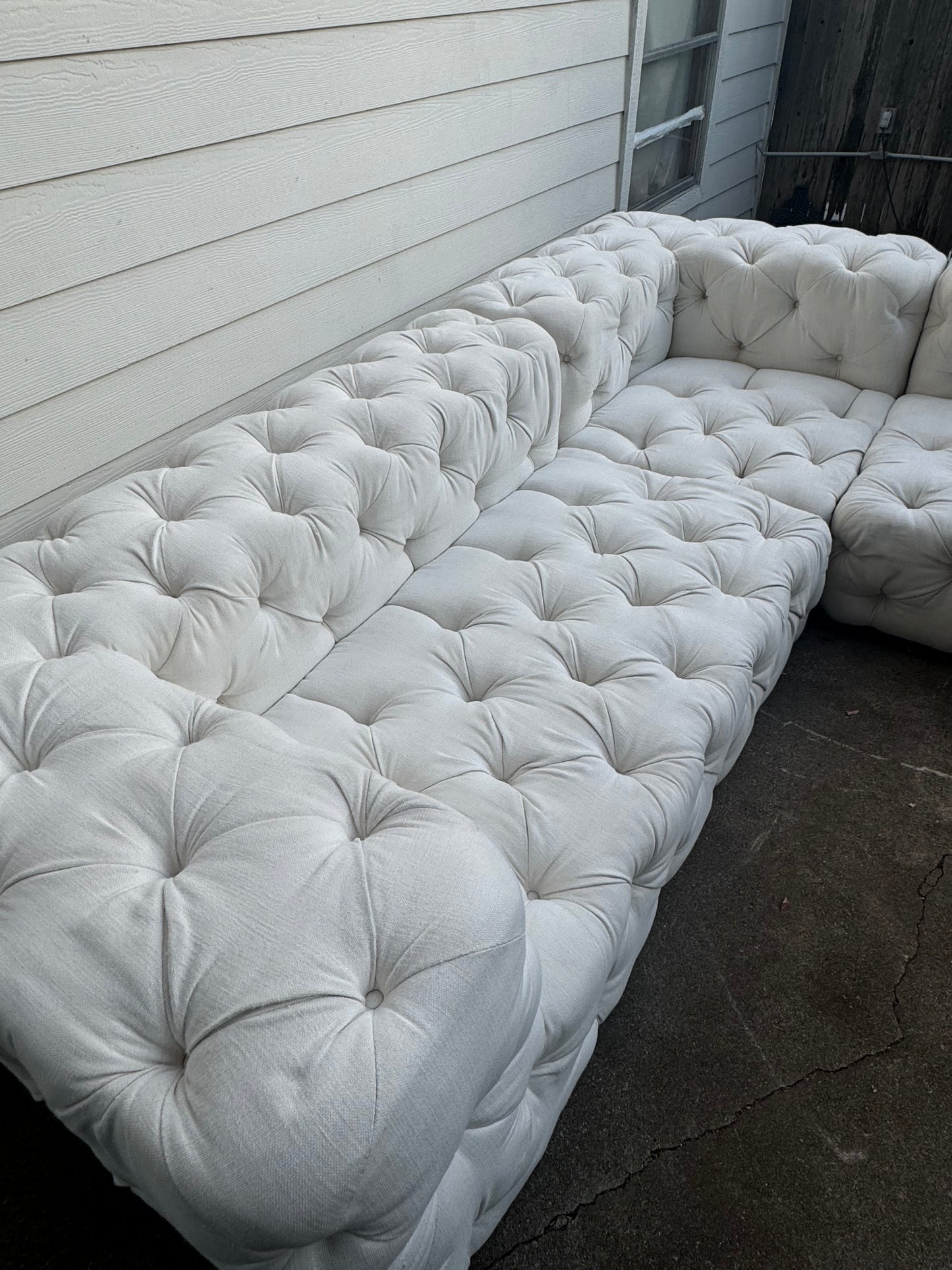 RH Soho Tufted Modular White Sectional