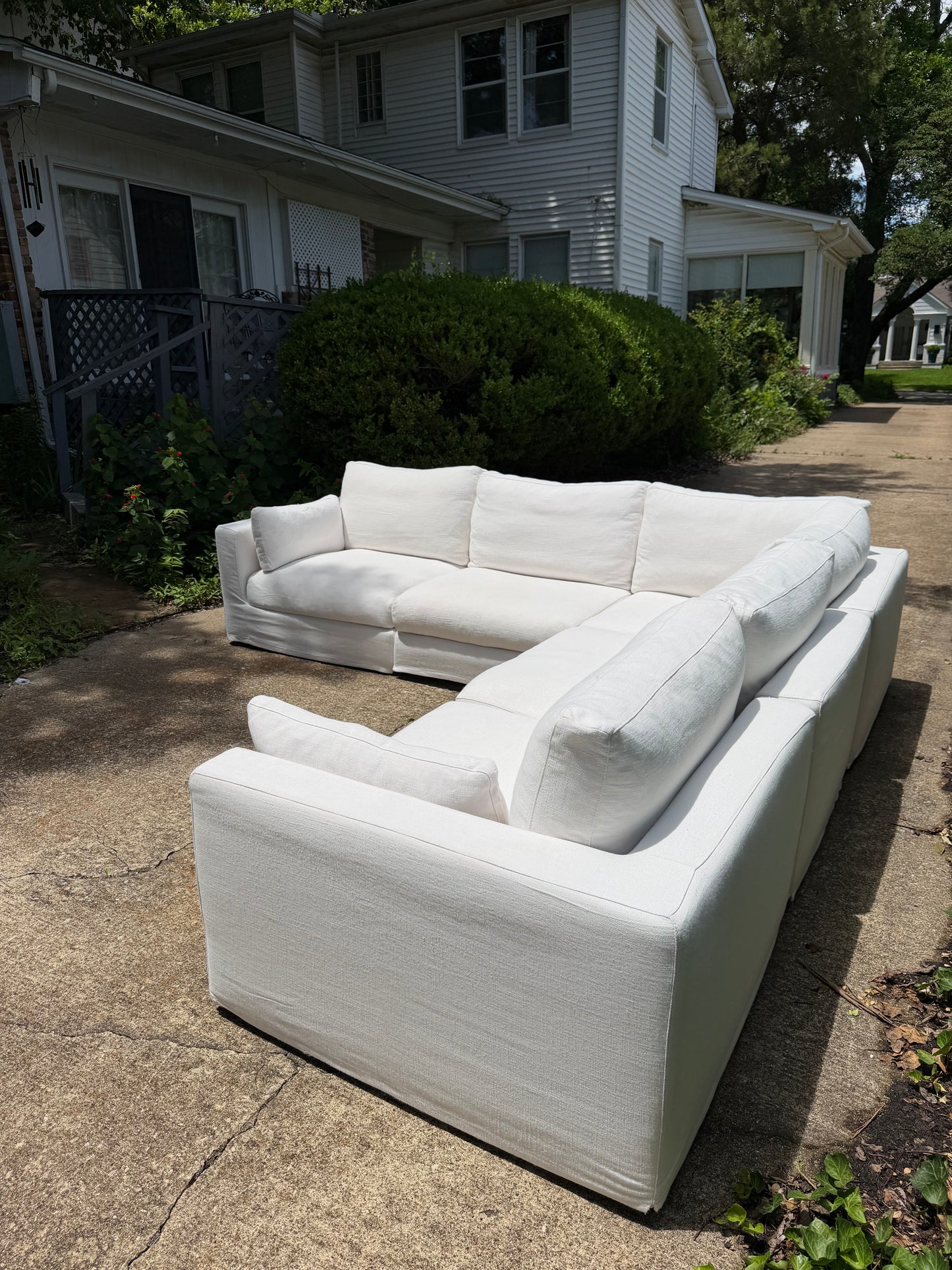 RH Lugano White L Sectional Slipcover Restoration Hardware