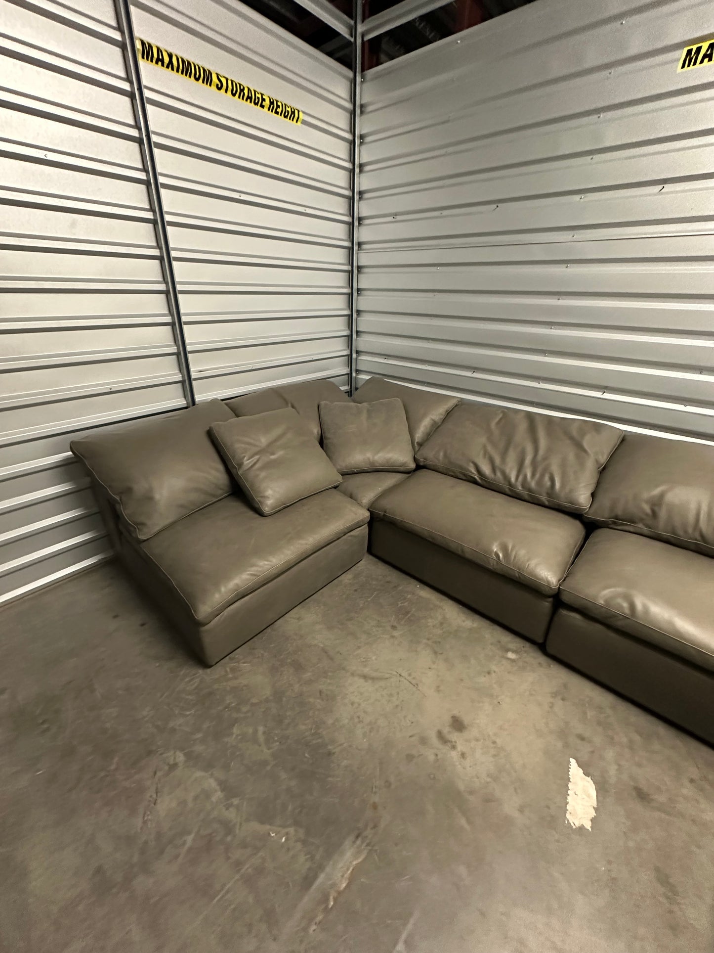 RH Leather Cloud Modular Six Piece Sectional