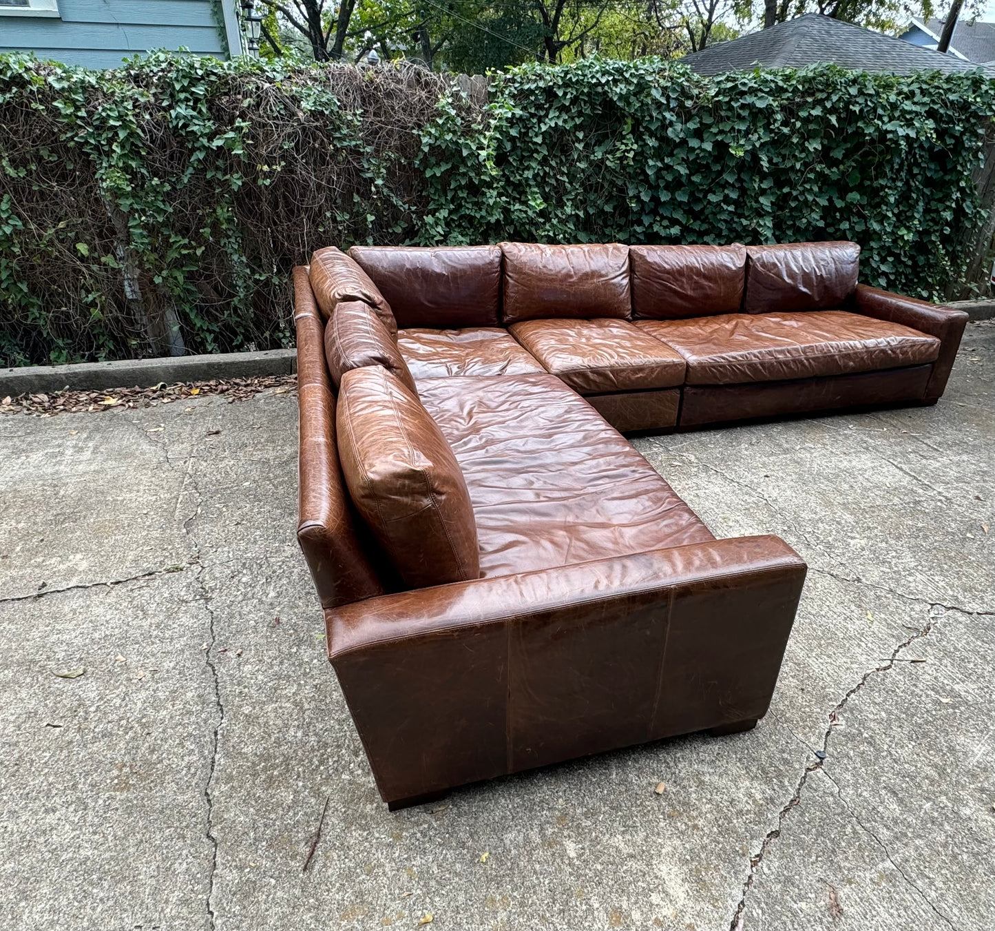 RH Maxwell Modular Leather L-Sectional