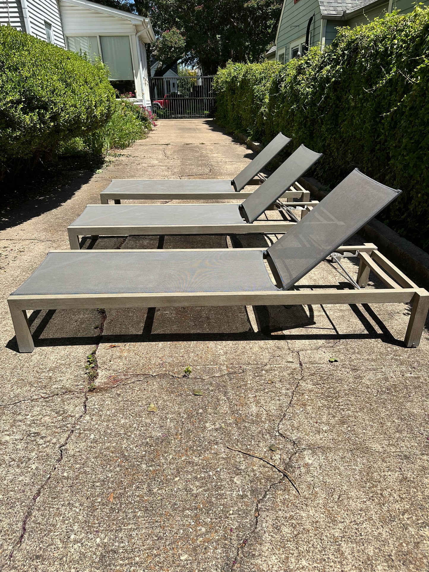 RH Outdoor Aegean Chaise Lounges Set of 3 with Covers Restoration Hardware