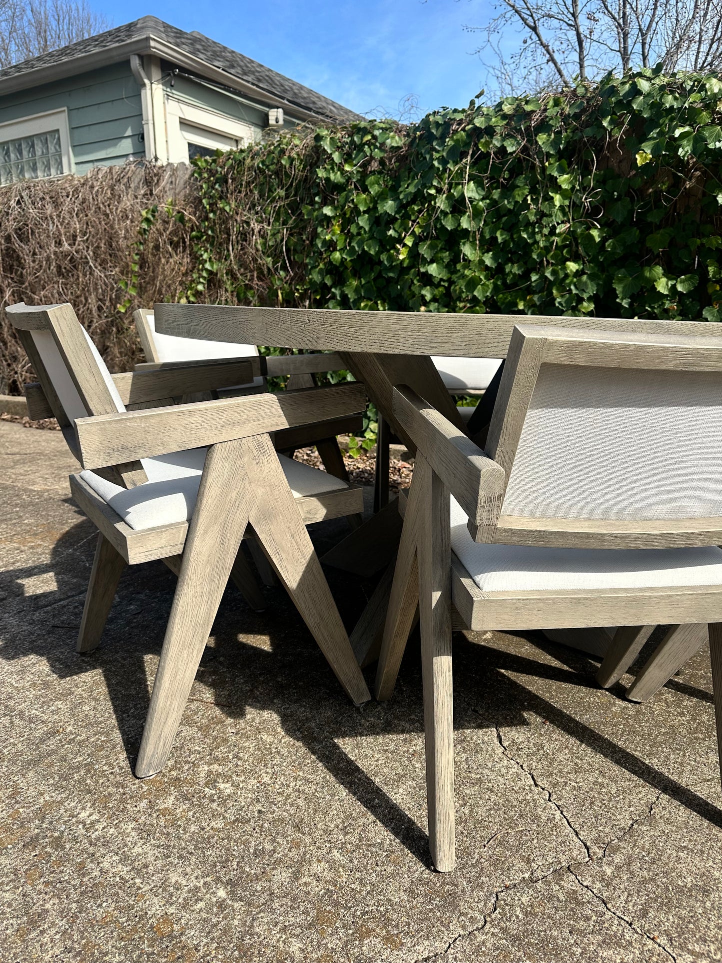 RH Dining Set with Six Jakob Dining Chairs & French 60” Round Dining Table
