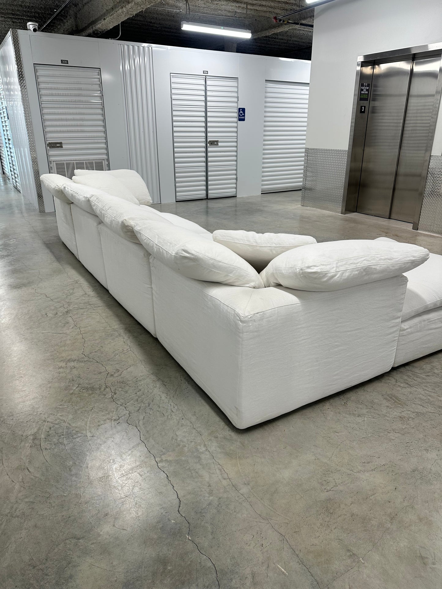 RH Five Piece Cloud Modular Sectional White Authentic with Cloud C Side Table