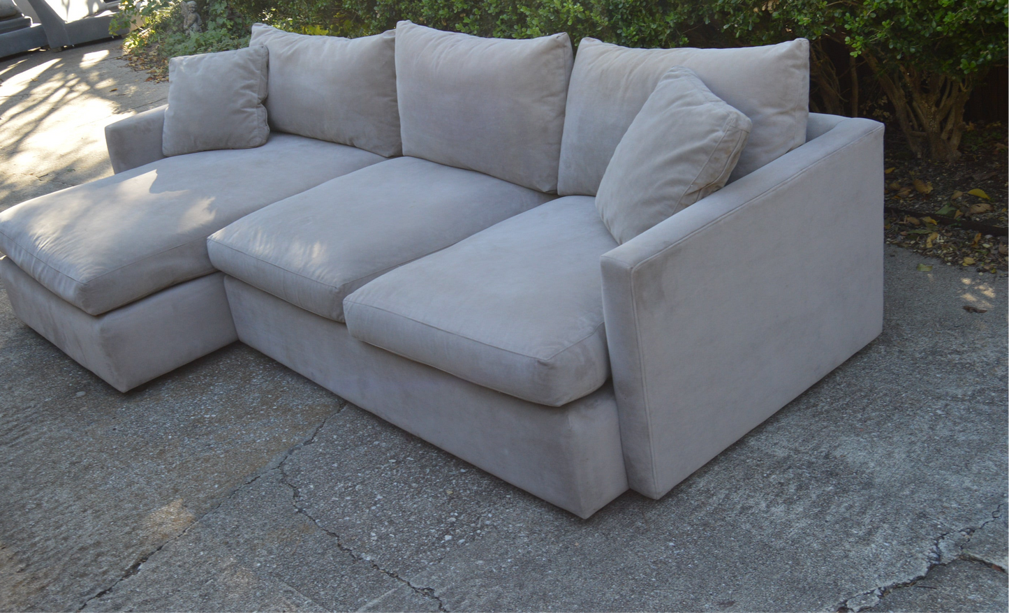 C&B Lounge Deep 2-piece Sectional Gray Microfiber