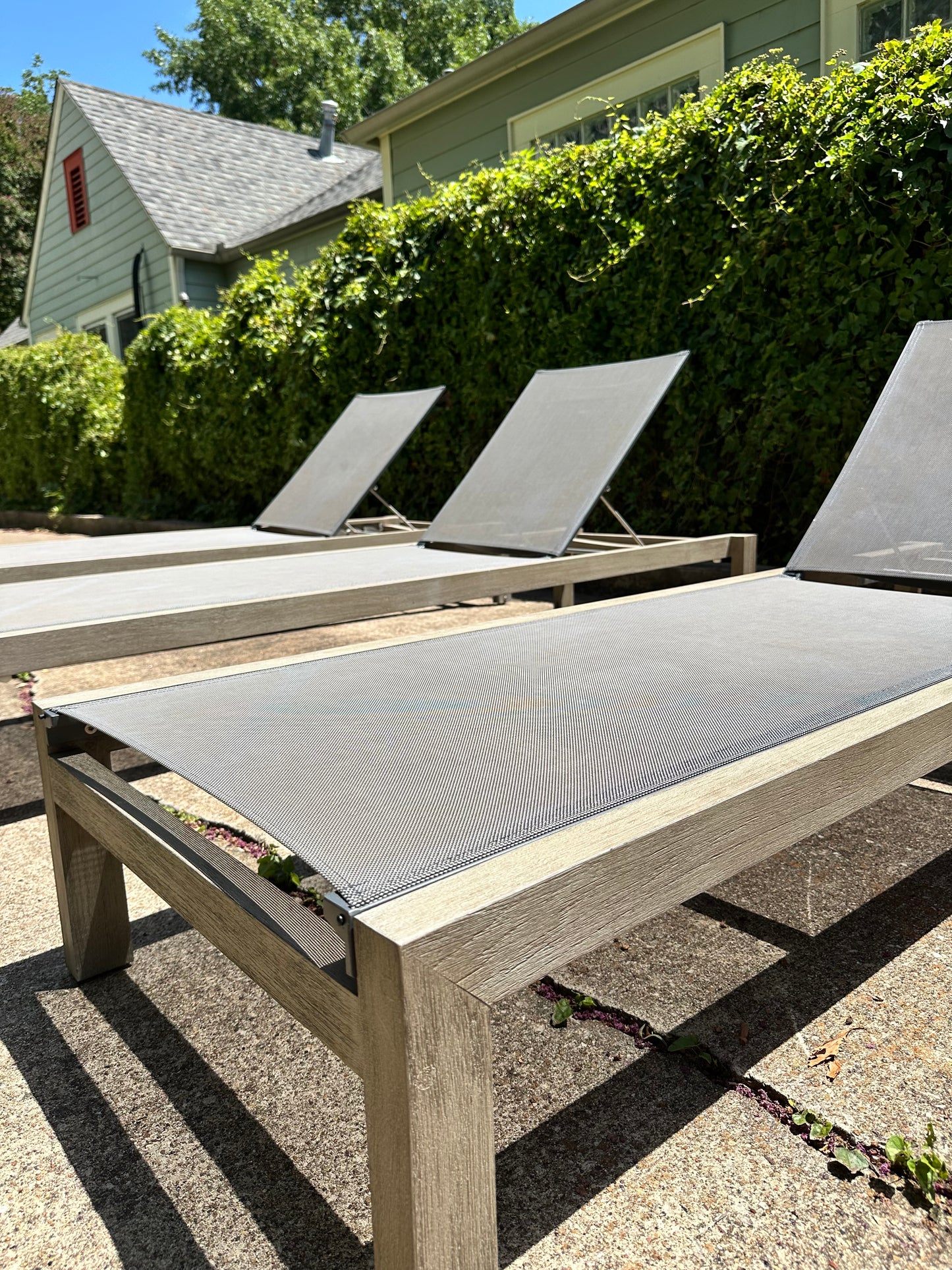 RH Outdoor Aegean Chaise Lounges Set of 3 with Covers Restoration Hardware