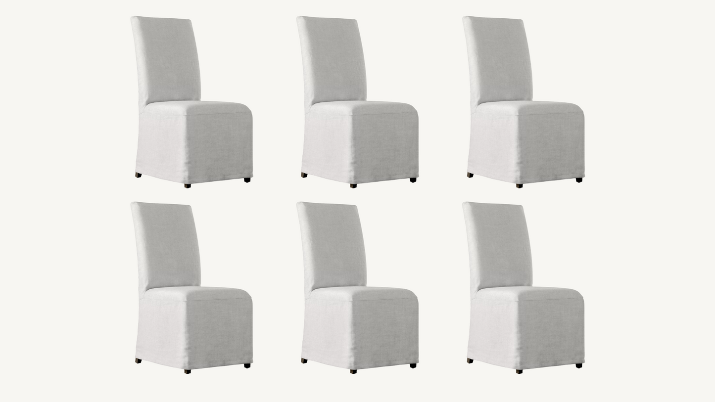 RH Hudson Parsons Slipcover Dining Chairs - Set of 6