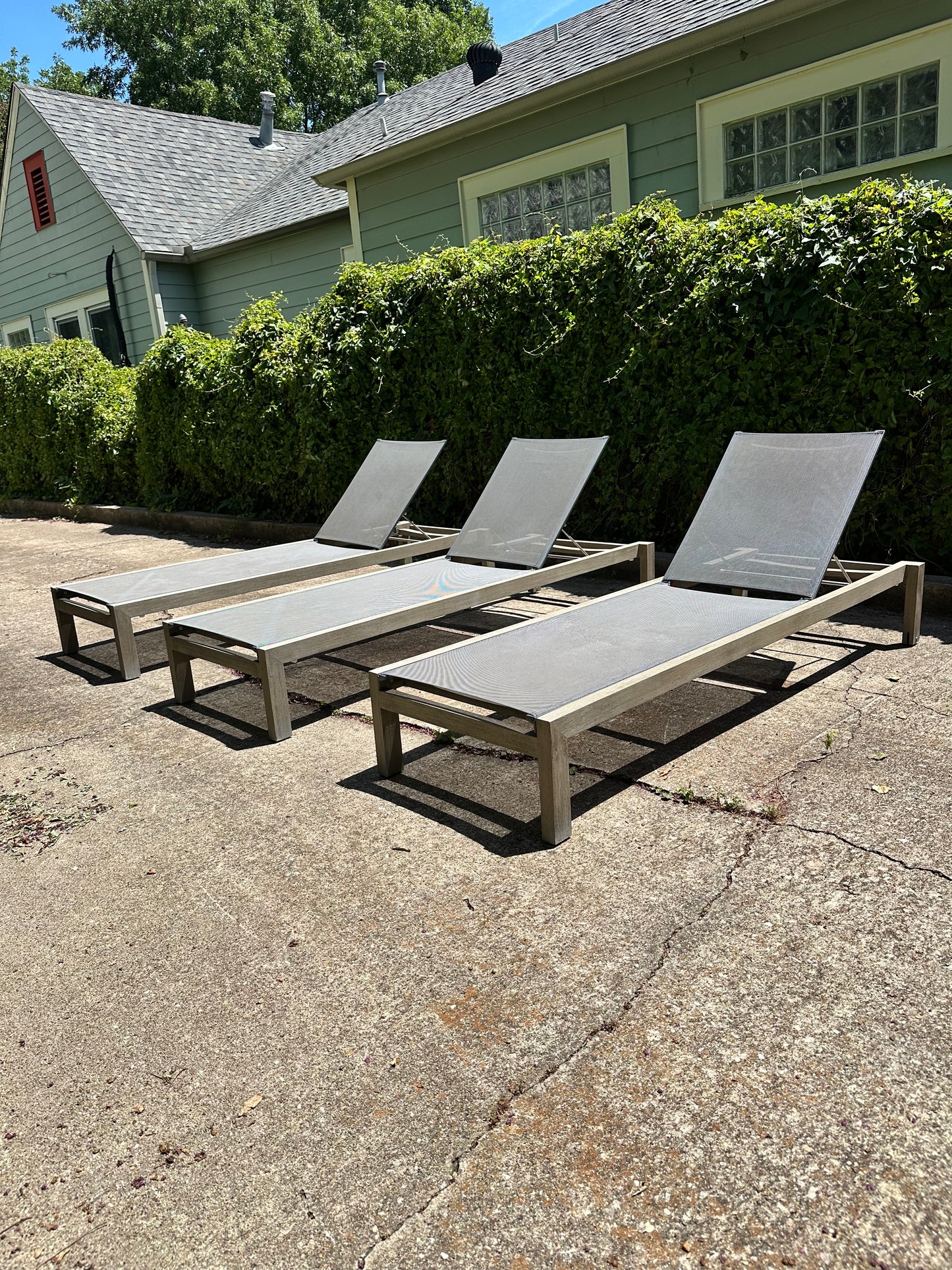 RH Outdoor Aegean Chaise Lounges Set of 3 with Covers Restoration Hardware