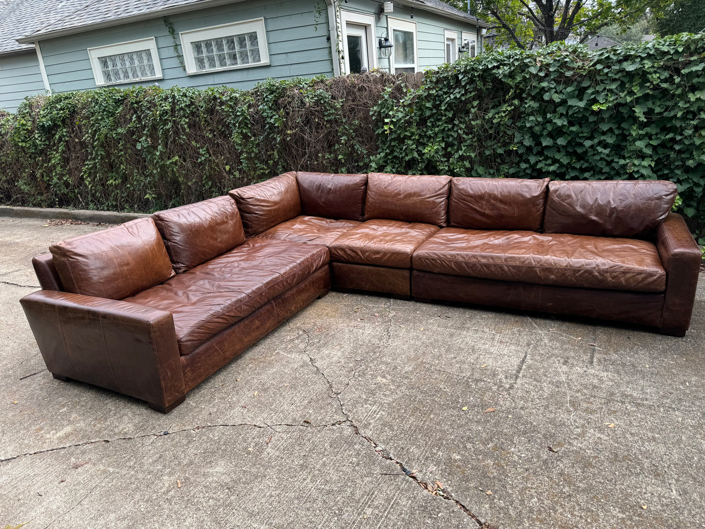 RH Maxwell Modular Leather L-Sectional