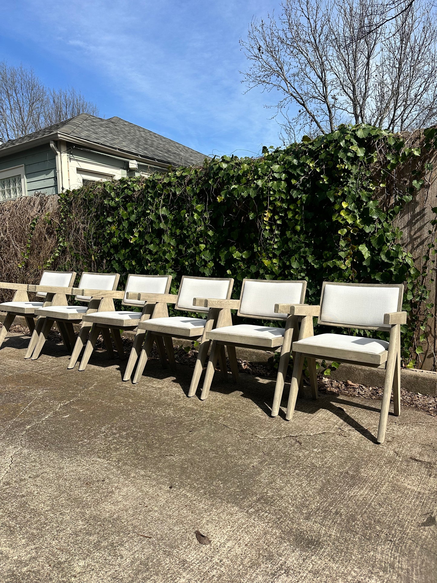 RH Dining Set with Six Jakob Dining Chairs & French 60” Round Dining Table
