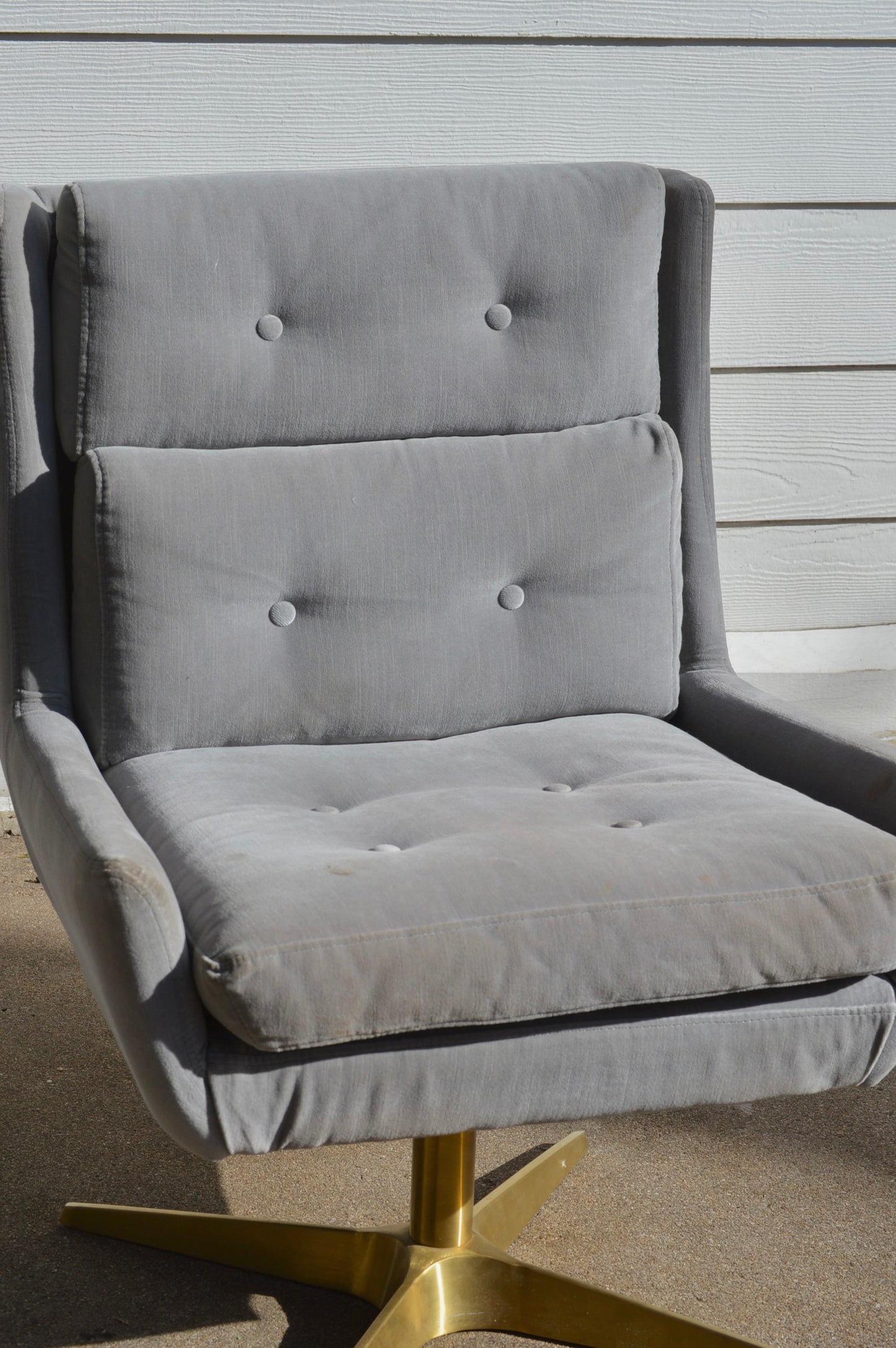 RH Motorcity Velvet & Brass Desk Chair