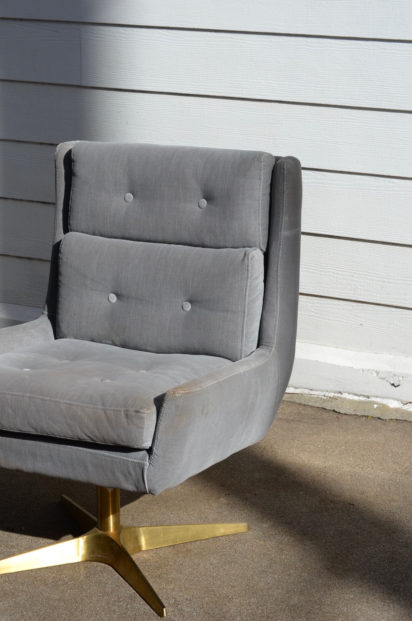 RH Motorcity Velvet & Brass Desk Chair