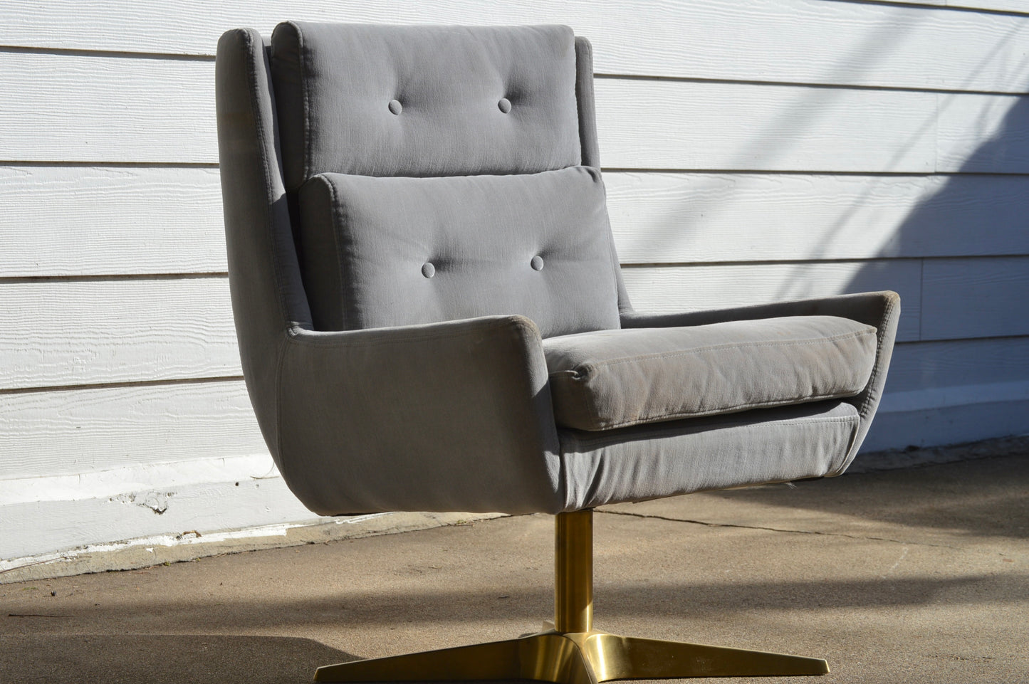 RH Motorcity Velvet & Brass Desk Chair