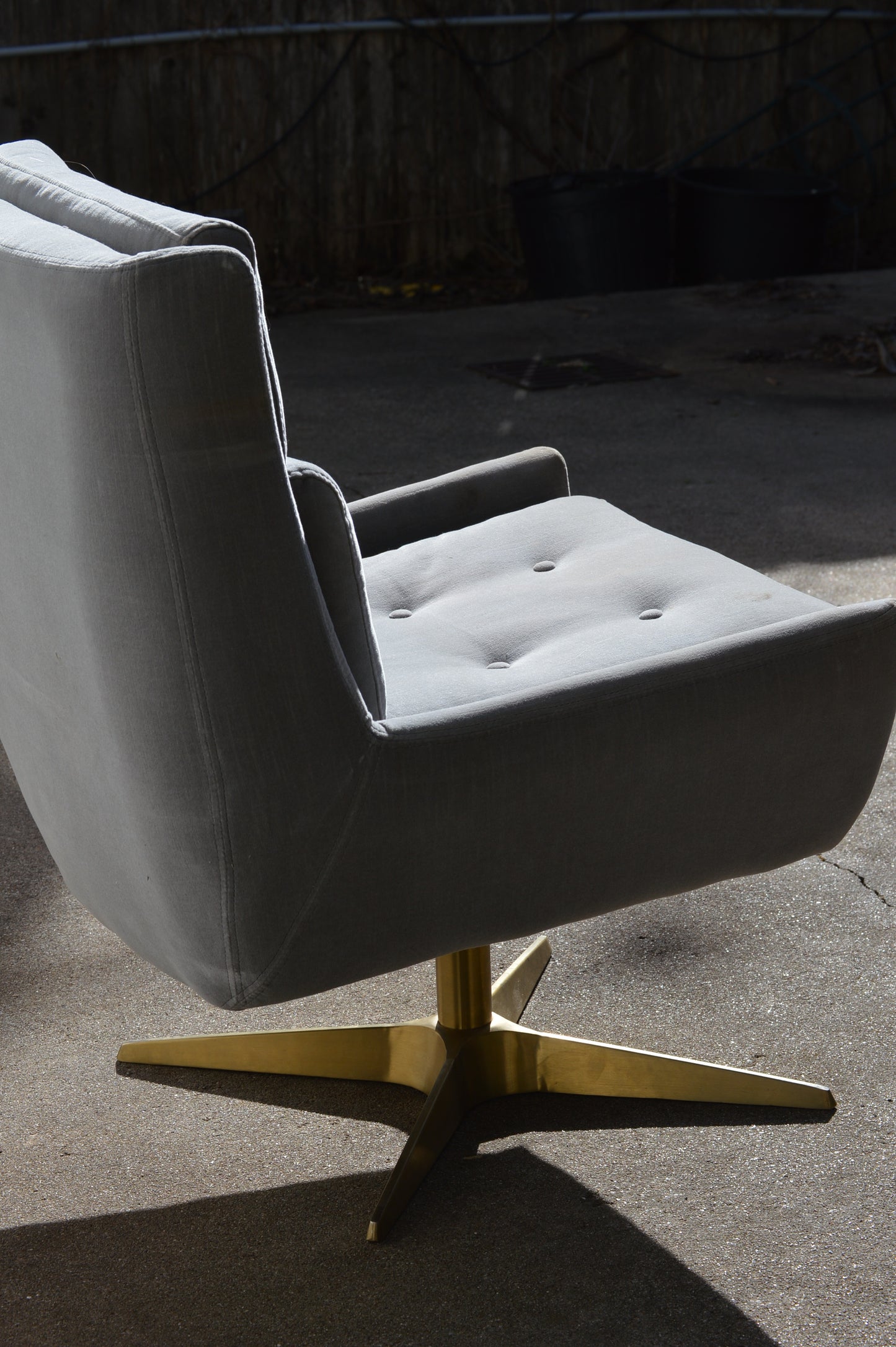 RH Motorcity Velvet & Brass Desk Chair