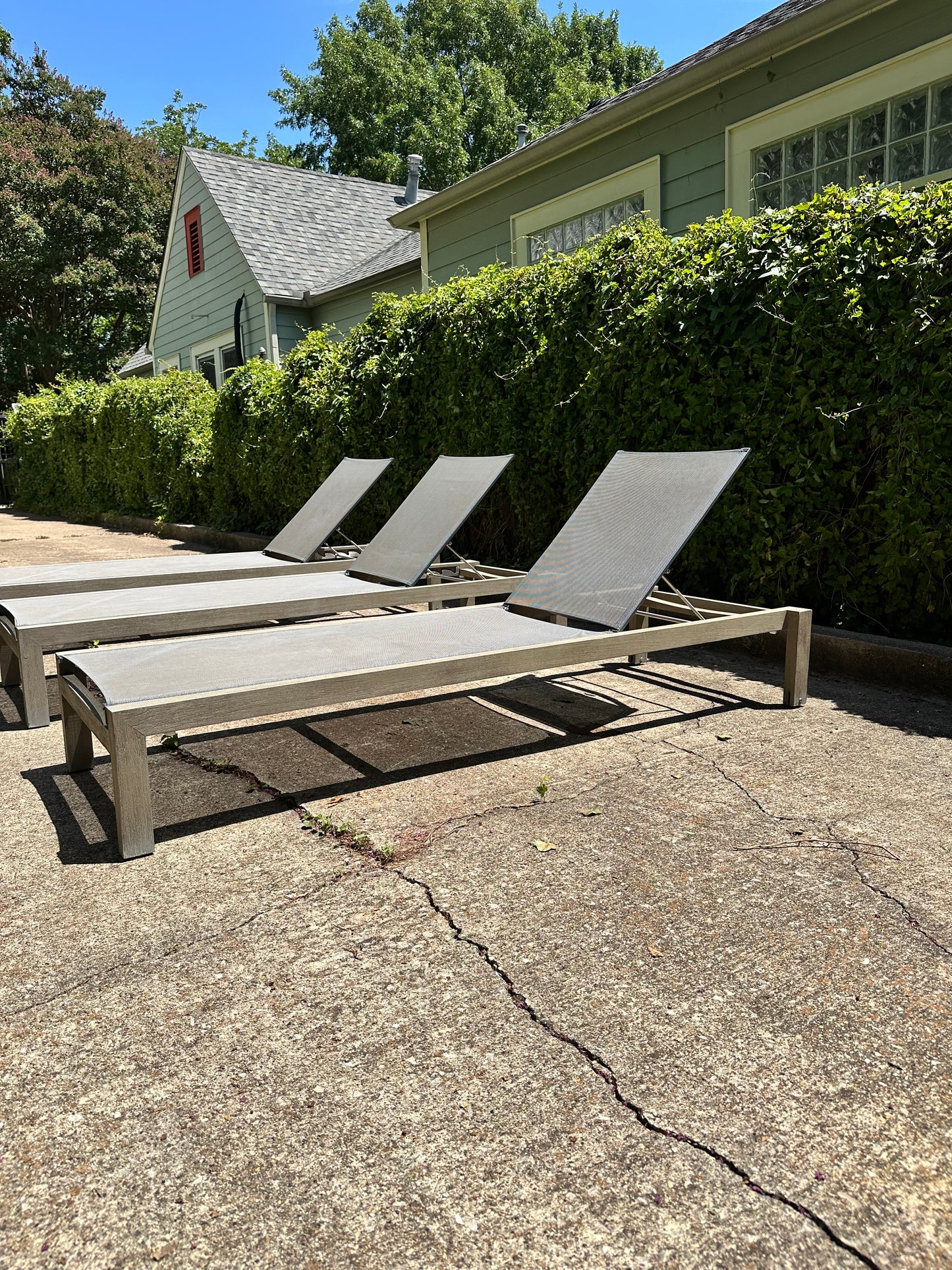 RH Outdoor Aegean Chaise Lounges Set of 3 with Covers Restoration Hardware
