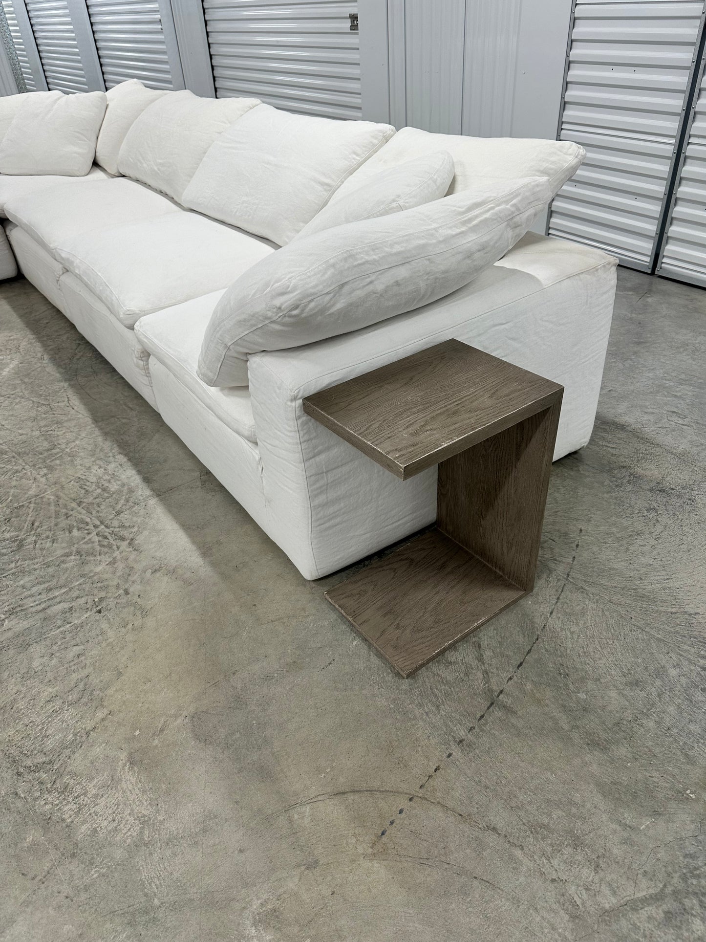 RH Five Piece Cloud Modular Sectional White Authentic with Cloud C Side Table