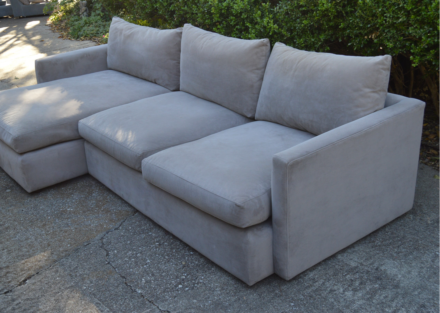 C&B Lounge Deep 2-piece Sectional Gray Microfiber