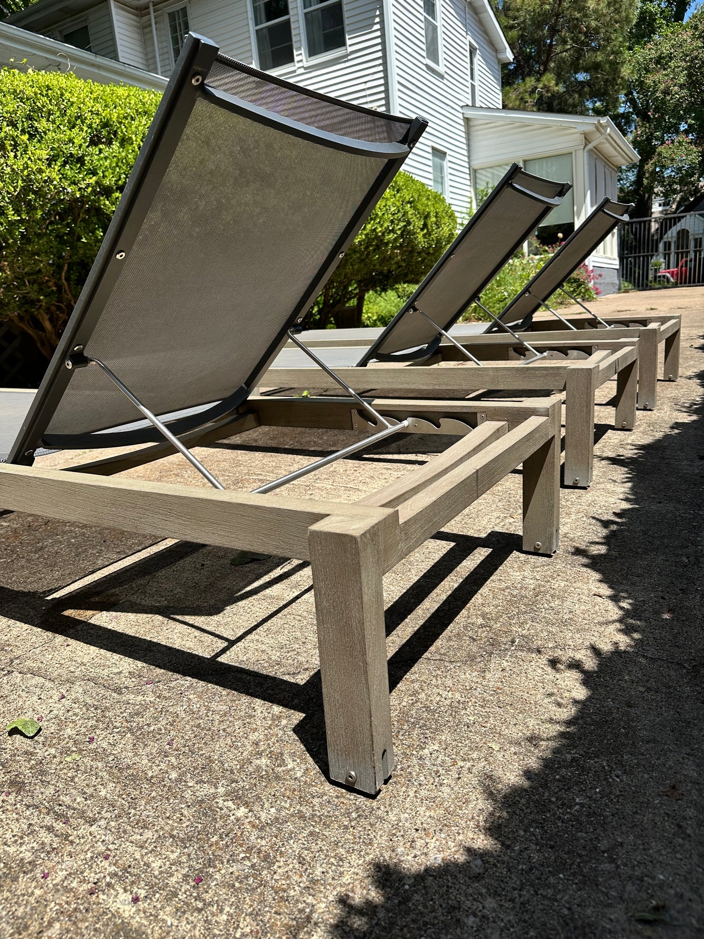 RH Outdoor Aegean Chaise Lounges Set of 3 with Covers Restoration Hardware