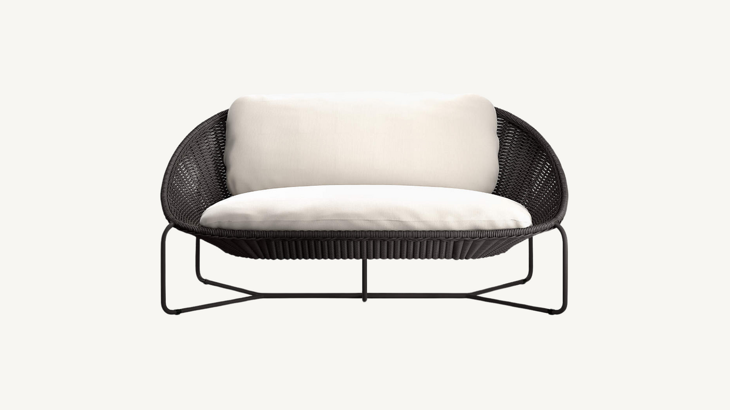 C&B Morocco Graphite Oval Outdoor Loveseat