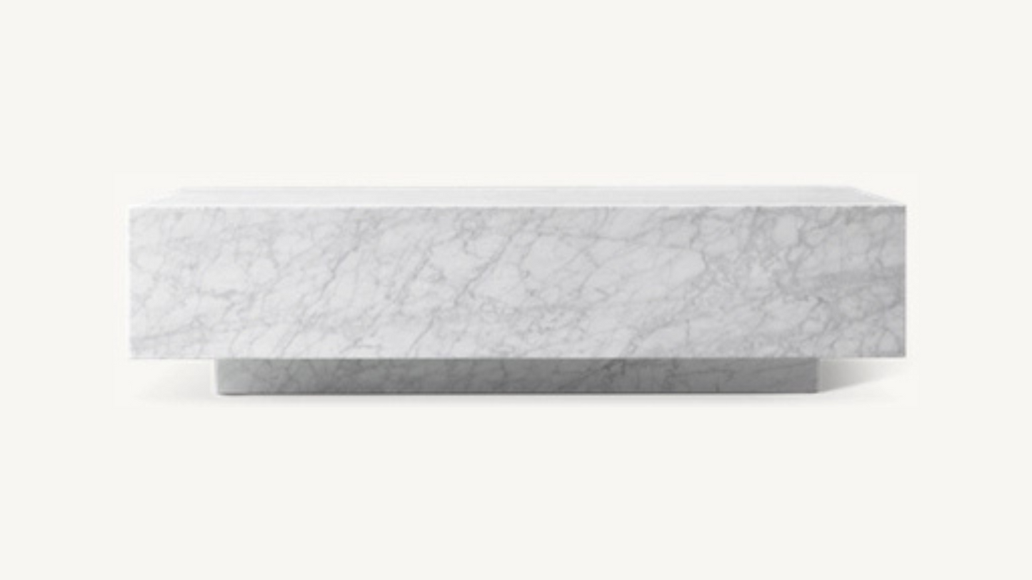 RH Marble Plinth Coffee Table