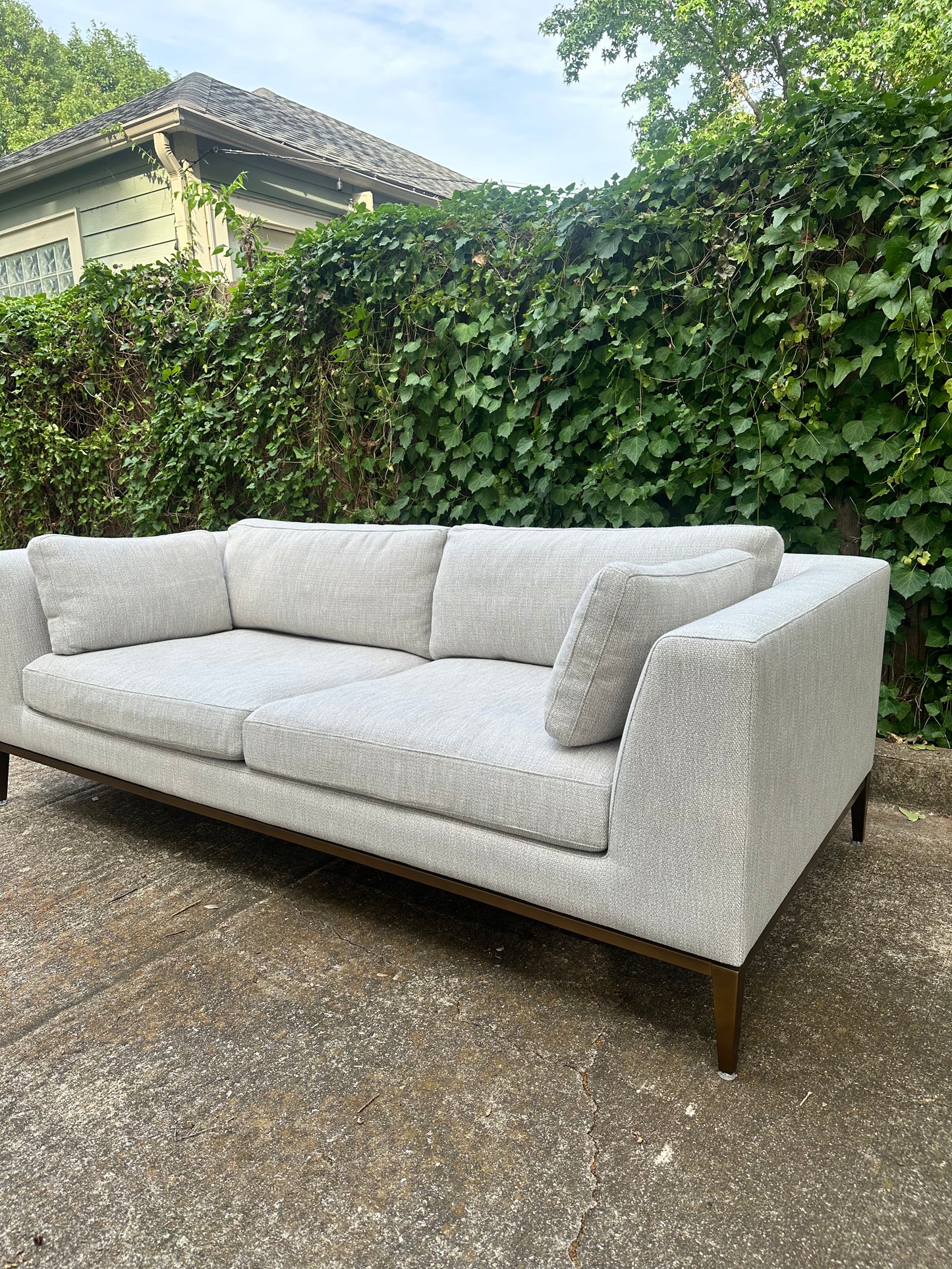 RH Italia Taper Arm Sofa Metal Base Set of 2