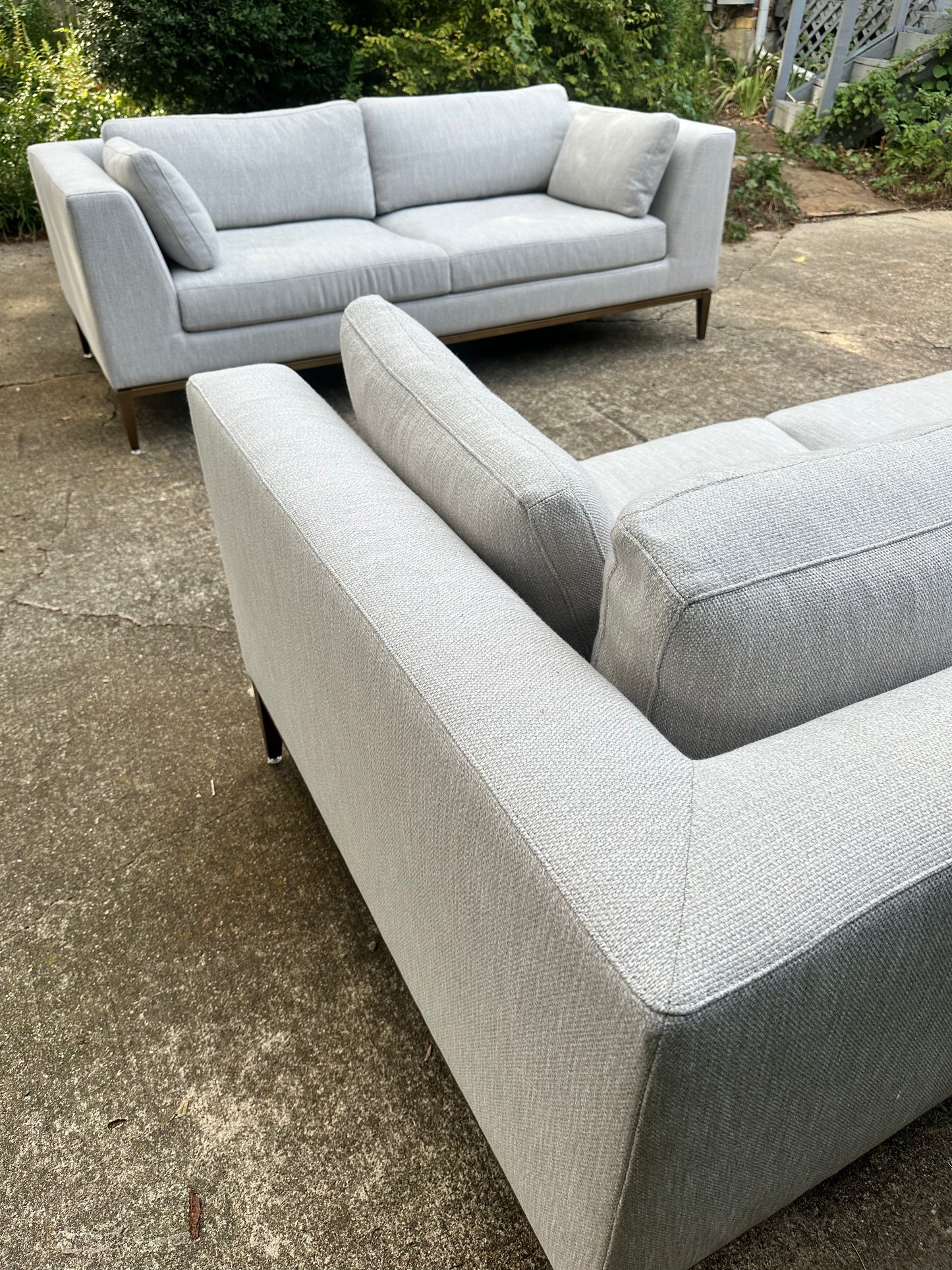RH Italia Taper Arm Sofa Metal Base Set of 2