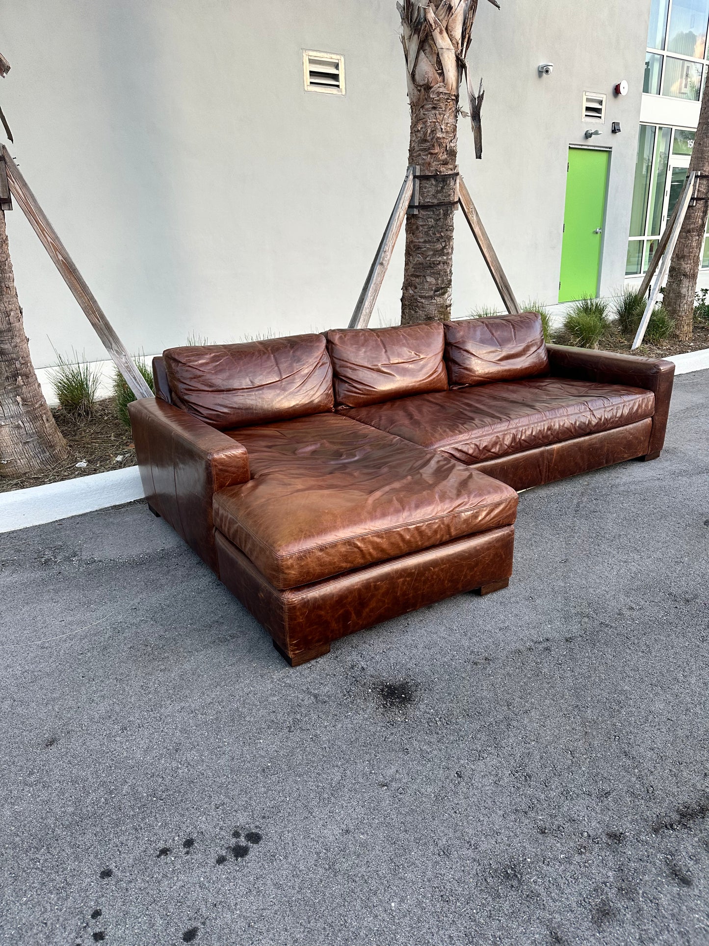 RH Leather Maxwell 9' Luxe Sectional