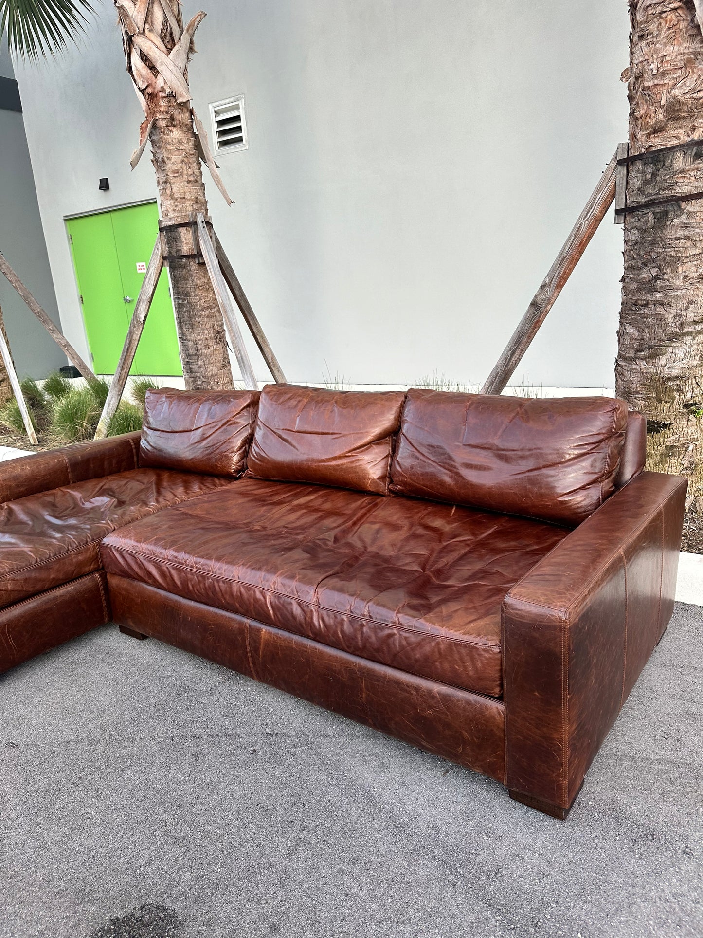 RH Leather Maxwell 9' Luxe Sectional