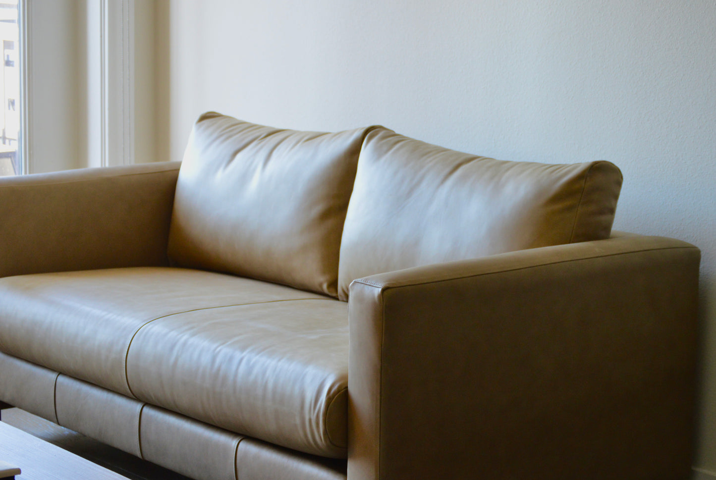 C&B Pacific Leather Bench Apartment Sofa