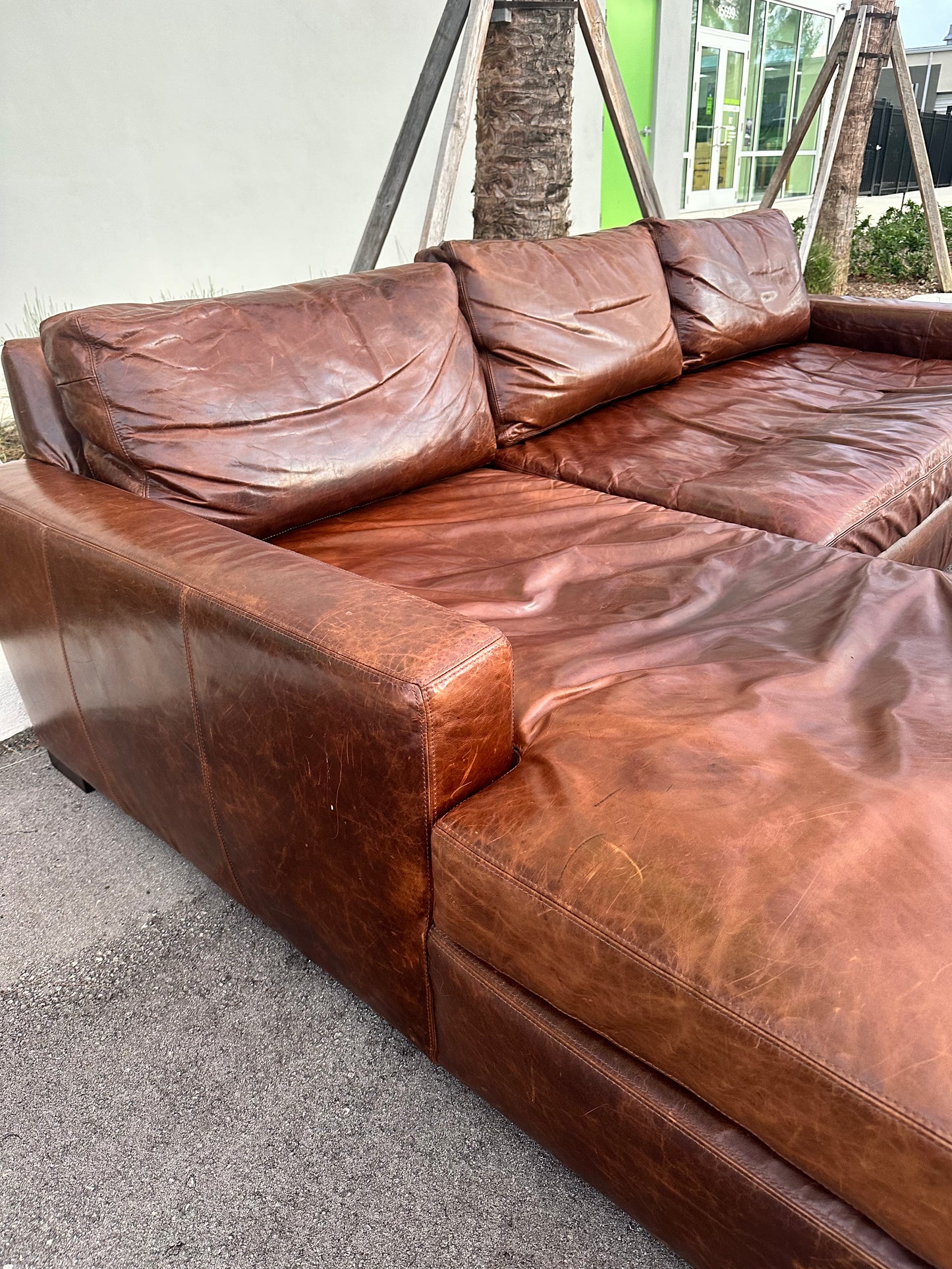 RH Leather Maxwell 9' Luxe Sectional