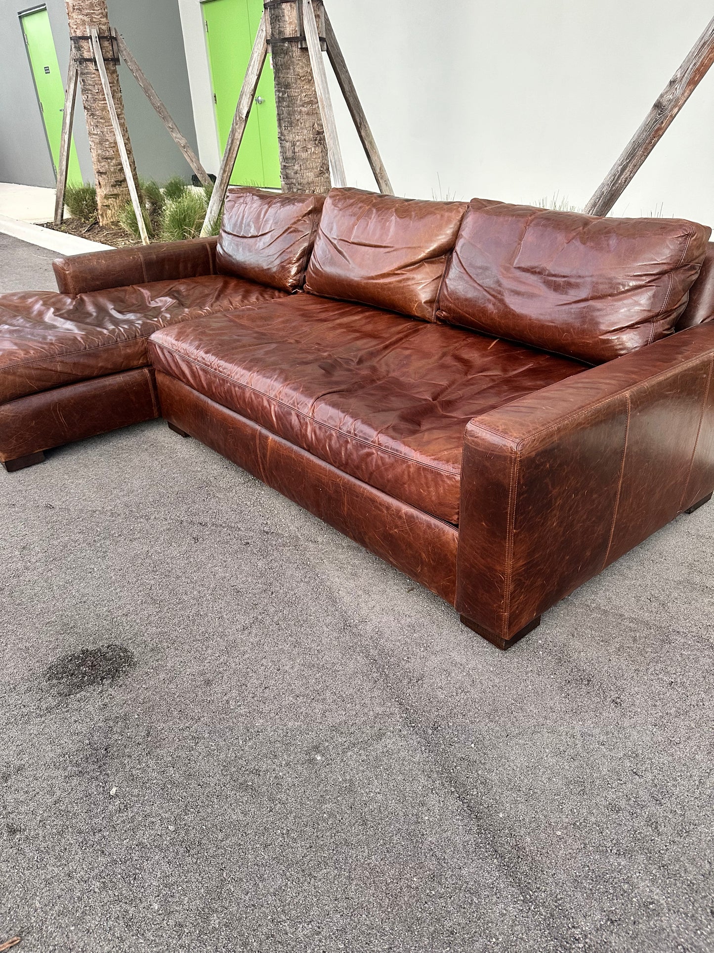RH Leather Maxwell 9' Luxe Sectional