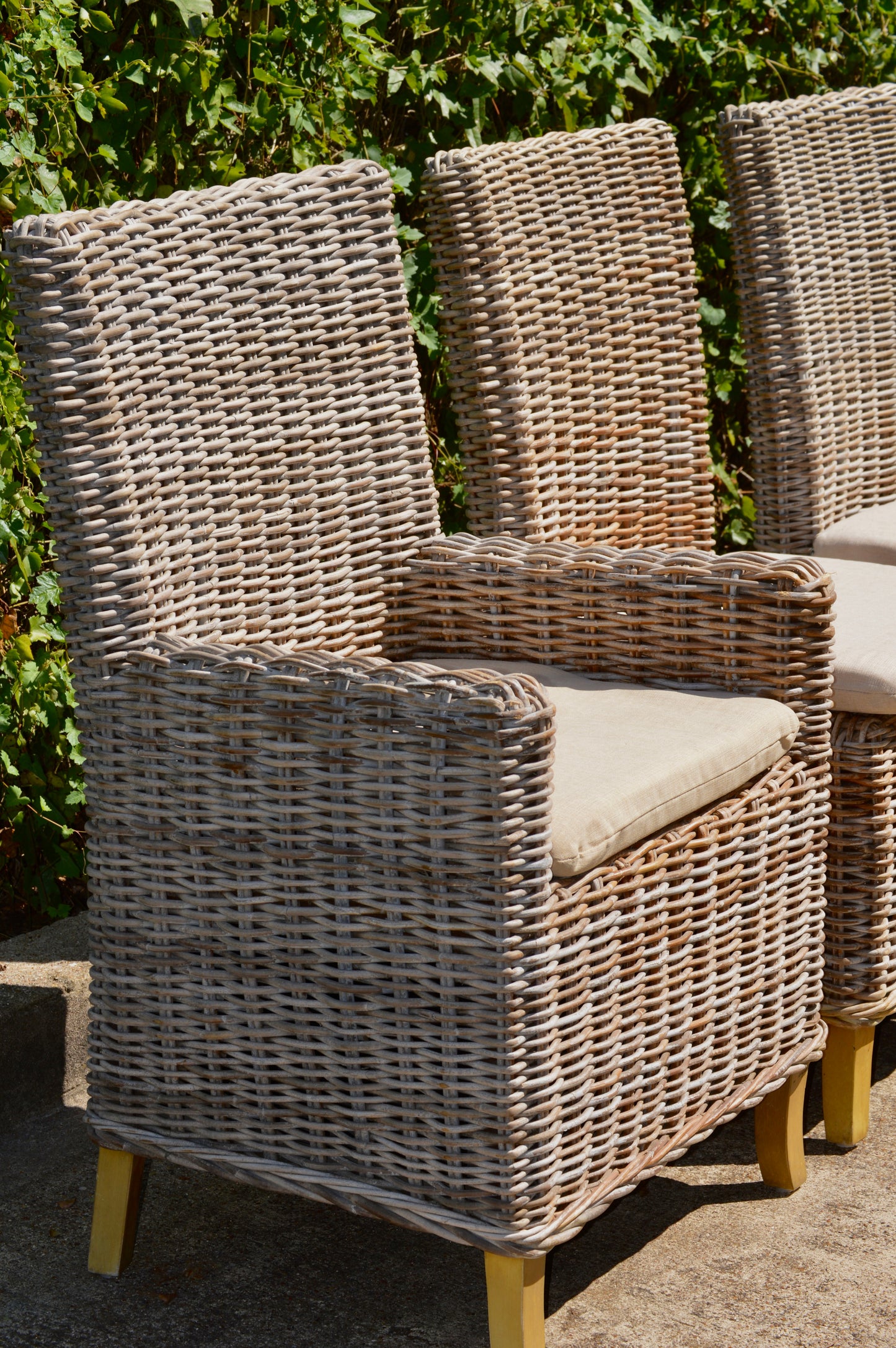 RH Provence Wicker High-Back Dining Chair Set of 6 Outdoor or Indoor Restoration Hardware