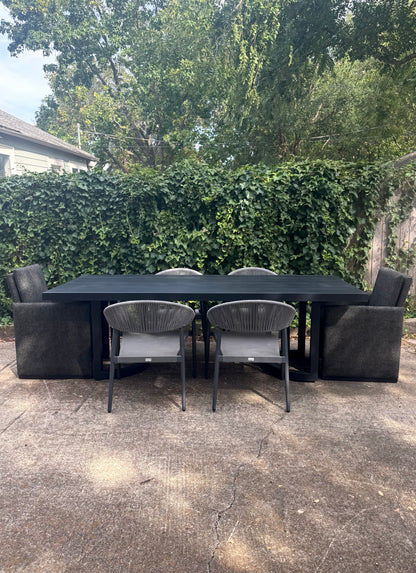 RH Portofino 96" Aluminum Outdoor Dining Table With Chairs Set Of 6 Restoration Hardware