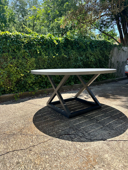 RH Outdoor Dining Set of 5 Paloma Chairs with Aluminum Director Dining Table Restoration Hardware
