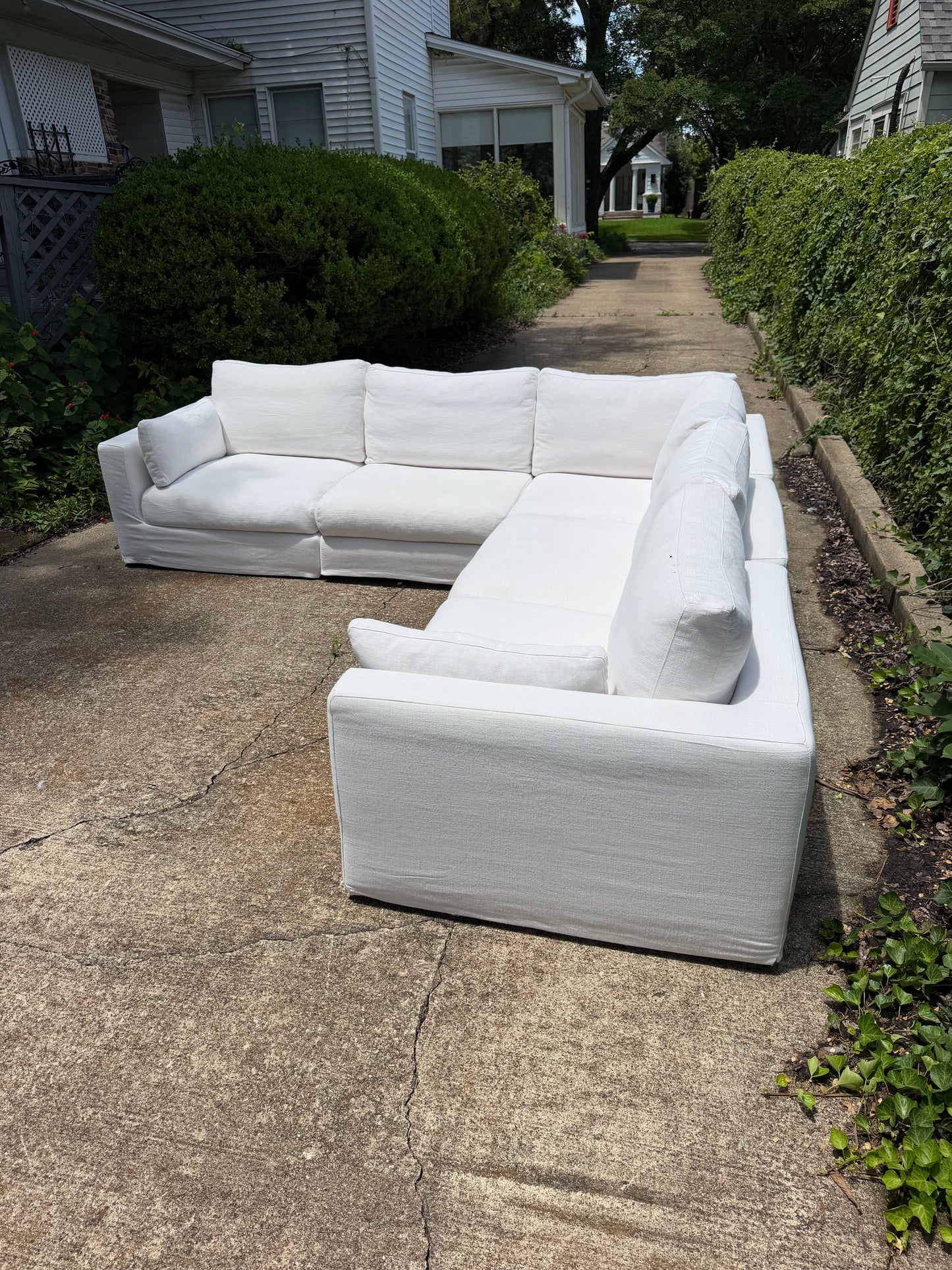 RH Lugano White L Sectional Slipcover Restoration Hardware