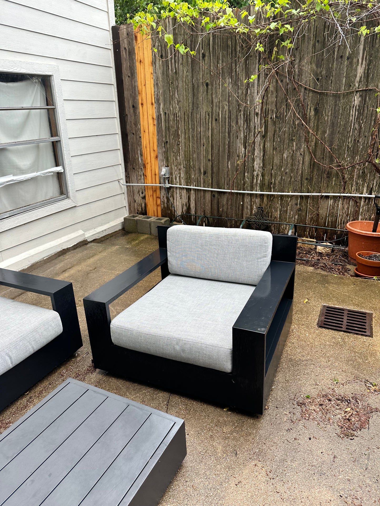 RH Marbella Outdoor Set Two Swivel Chairs with Modular Sofa Loveseat Aluminum